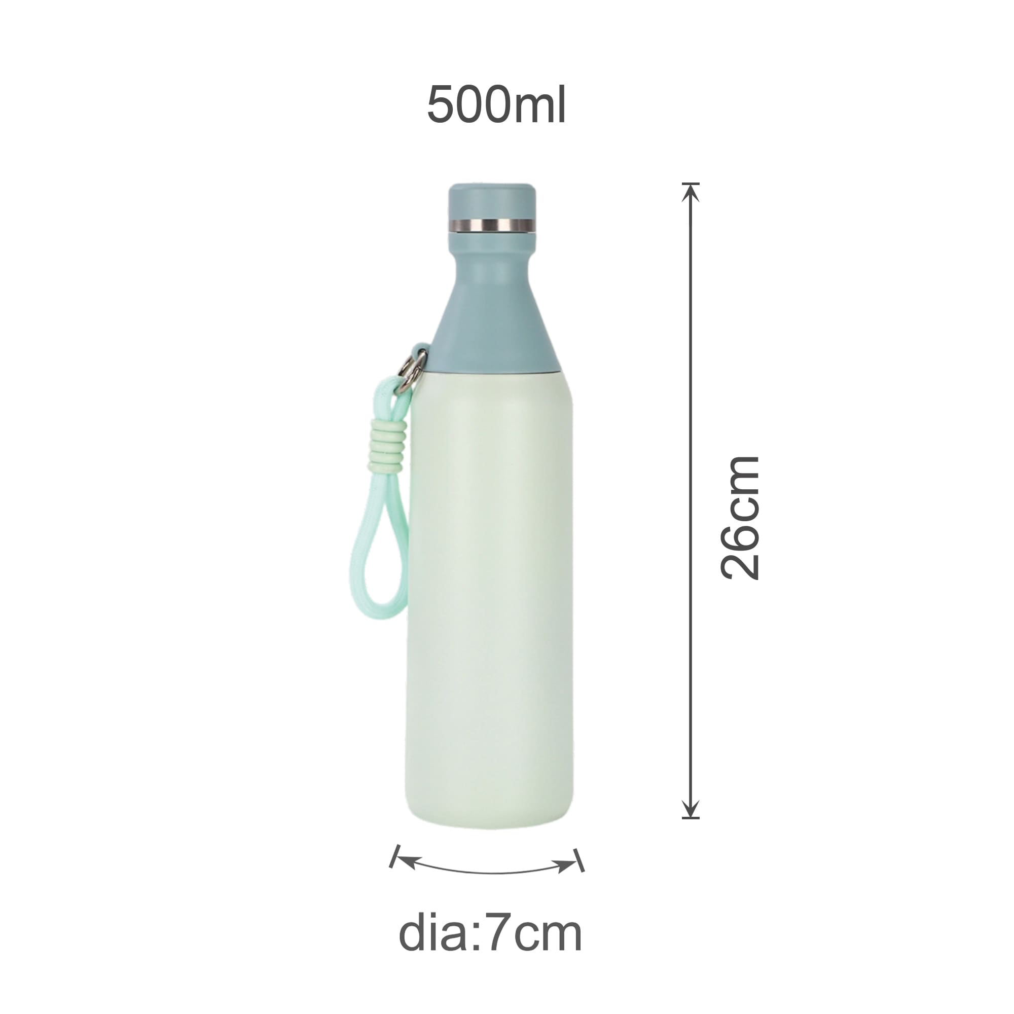 500ML Stainless Steel 2 in 1 Double Wall Slim Bottle