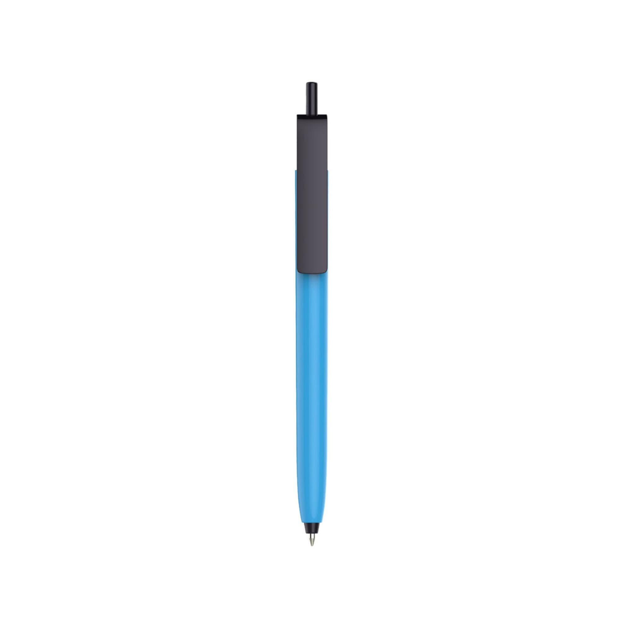 Push Button Pen - Colour Barrel with Black Cap
