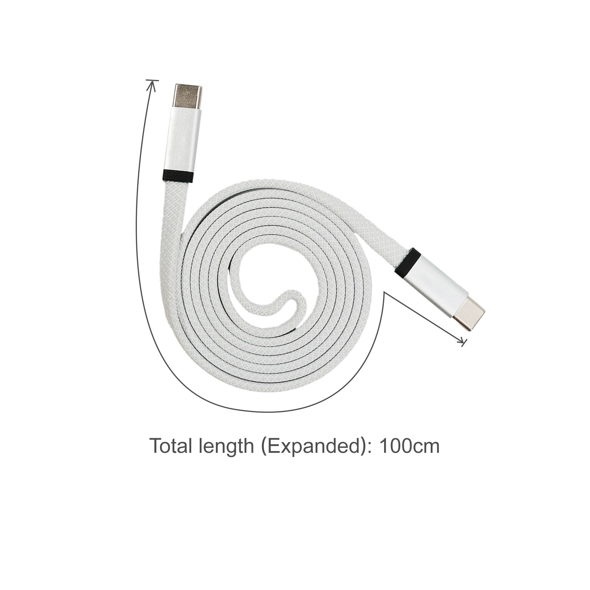 100W Magnetic Flat Braided Charging Cable