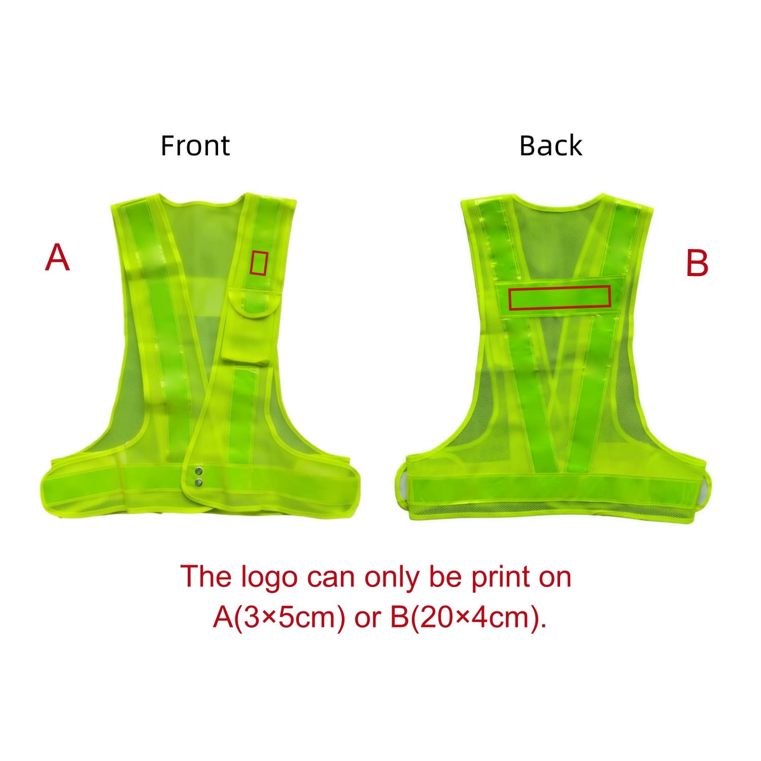 V-Shape Hi-Vis Reflective Adjustable Safety Vest With Pocket