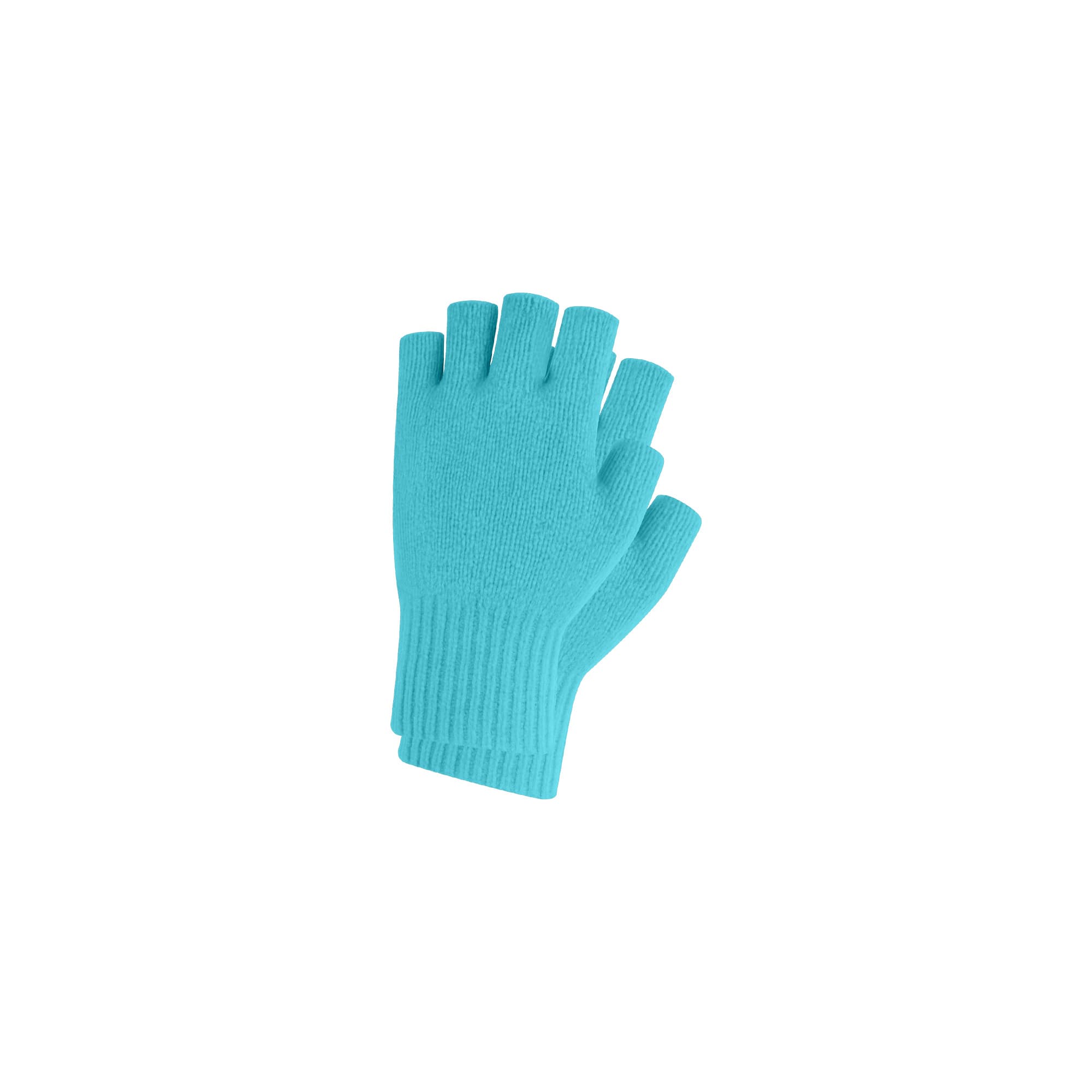 Kids Plain Knitted Fingerless Gloves with Woven Label