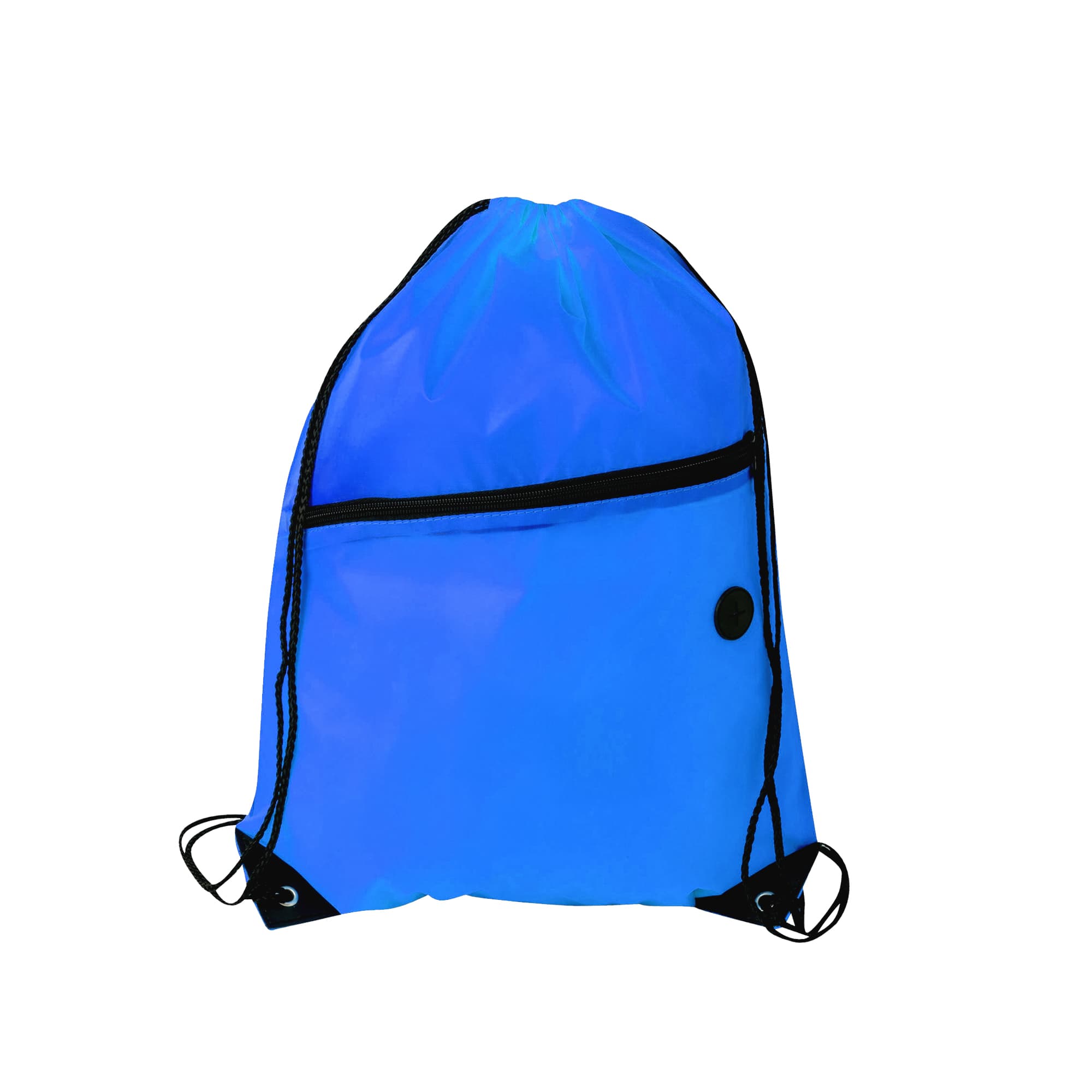Polyester Drawstring Bag with Zippered Pocket