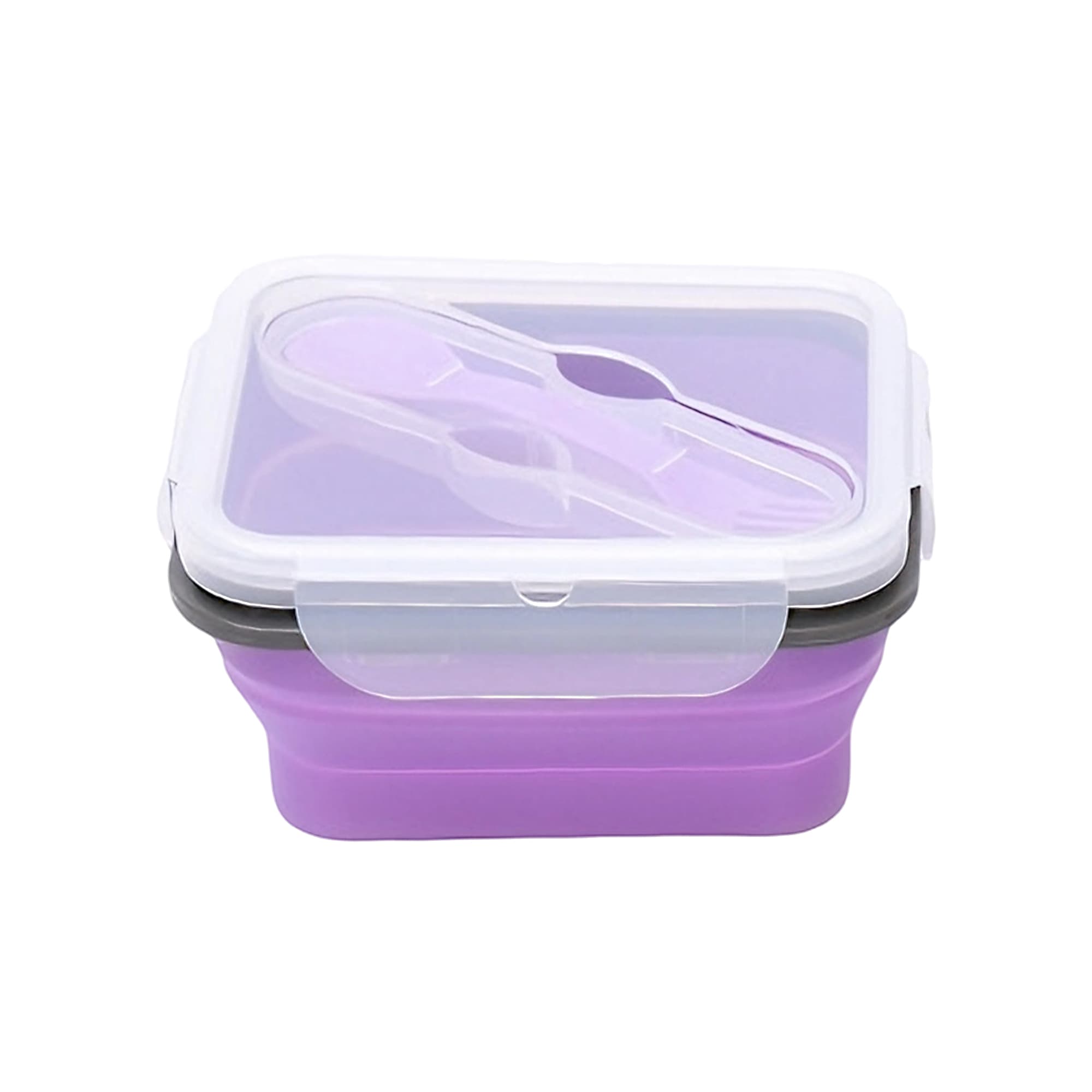 Silicone Food Storage Container with Fork Spoon