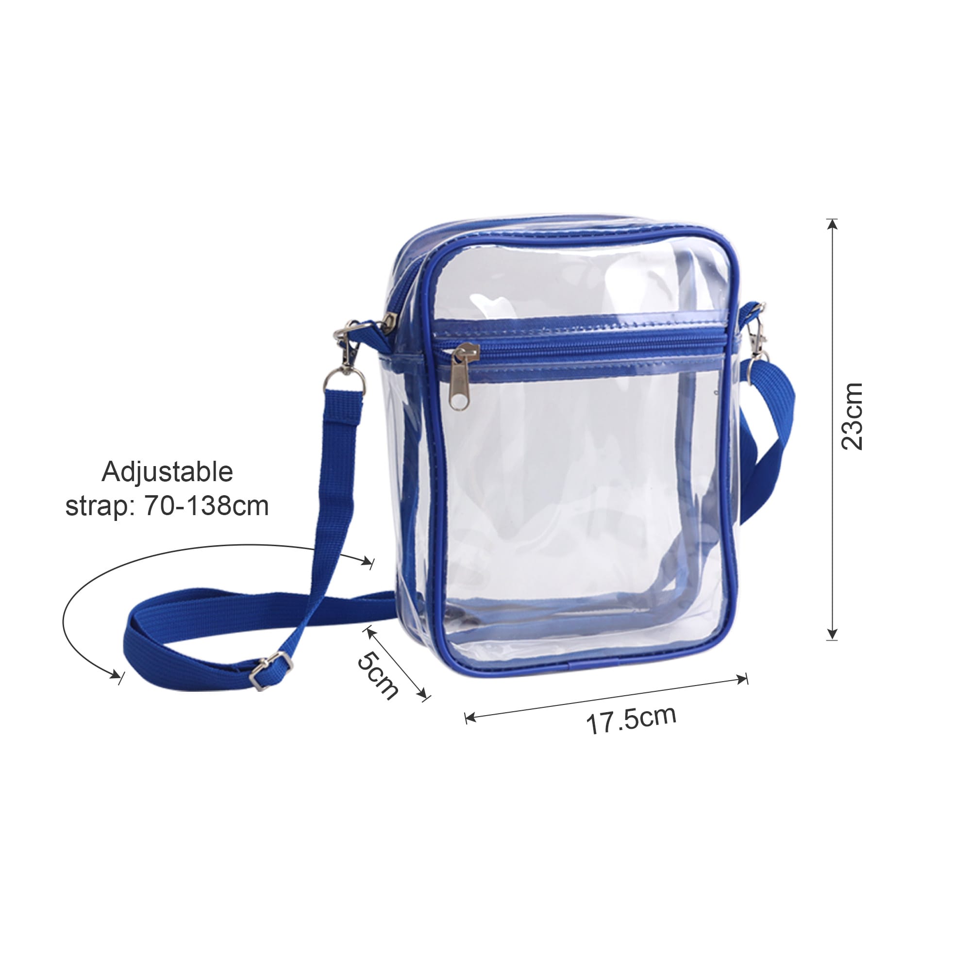 Clear Tote Bag with Zipper Closure Crossbody