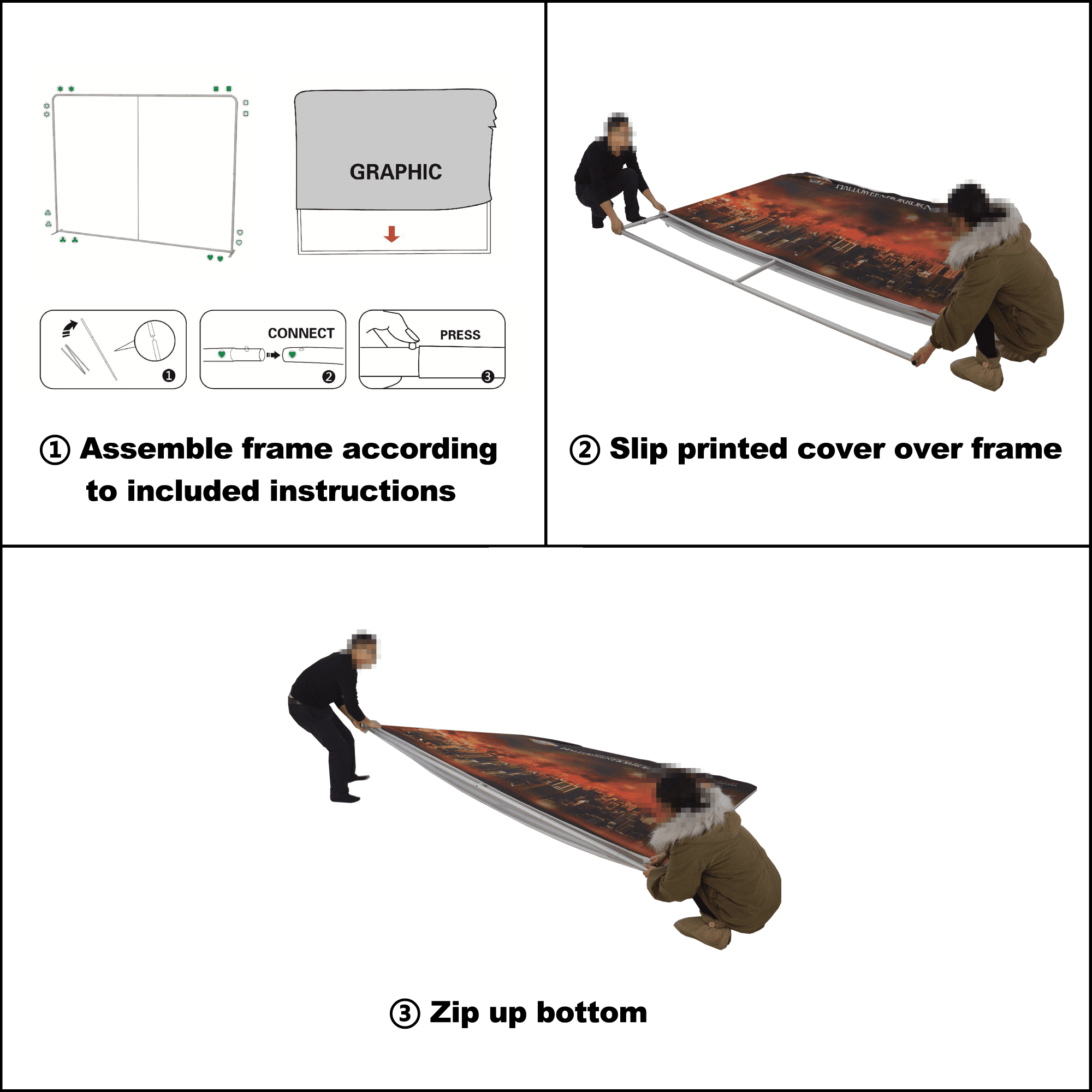 1.5m Straight Tension Fabric Display Wall