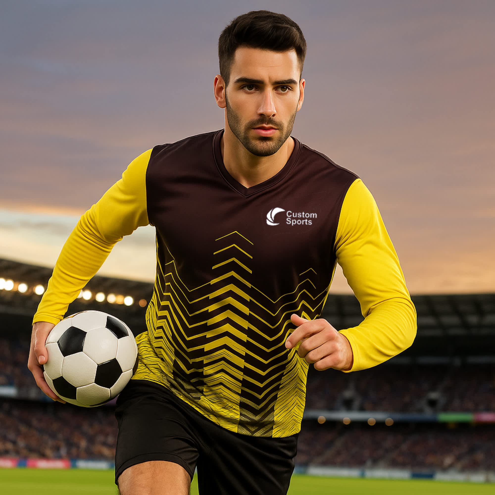 Unisex Adults 100% Polyester Micro Mesh Sublimated V-Neck Long Sleeves Shirt