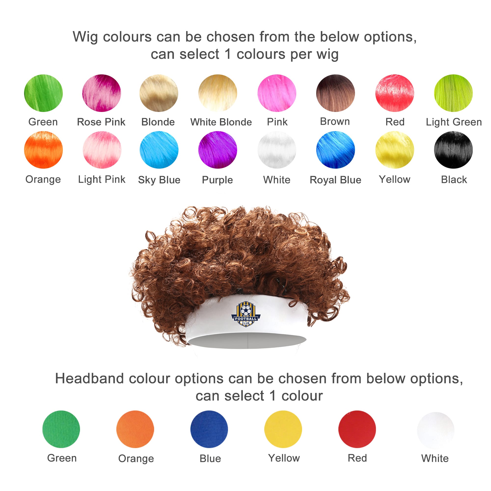 Solid Afro Headband Wig
