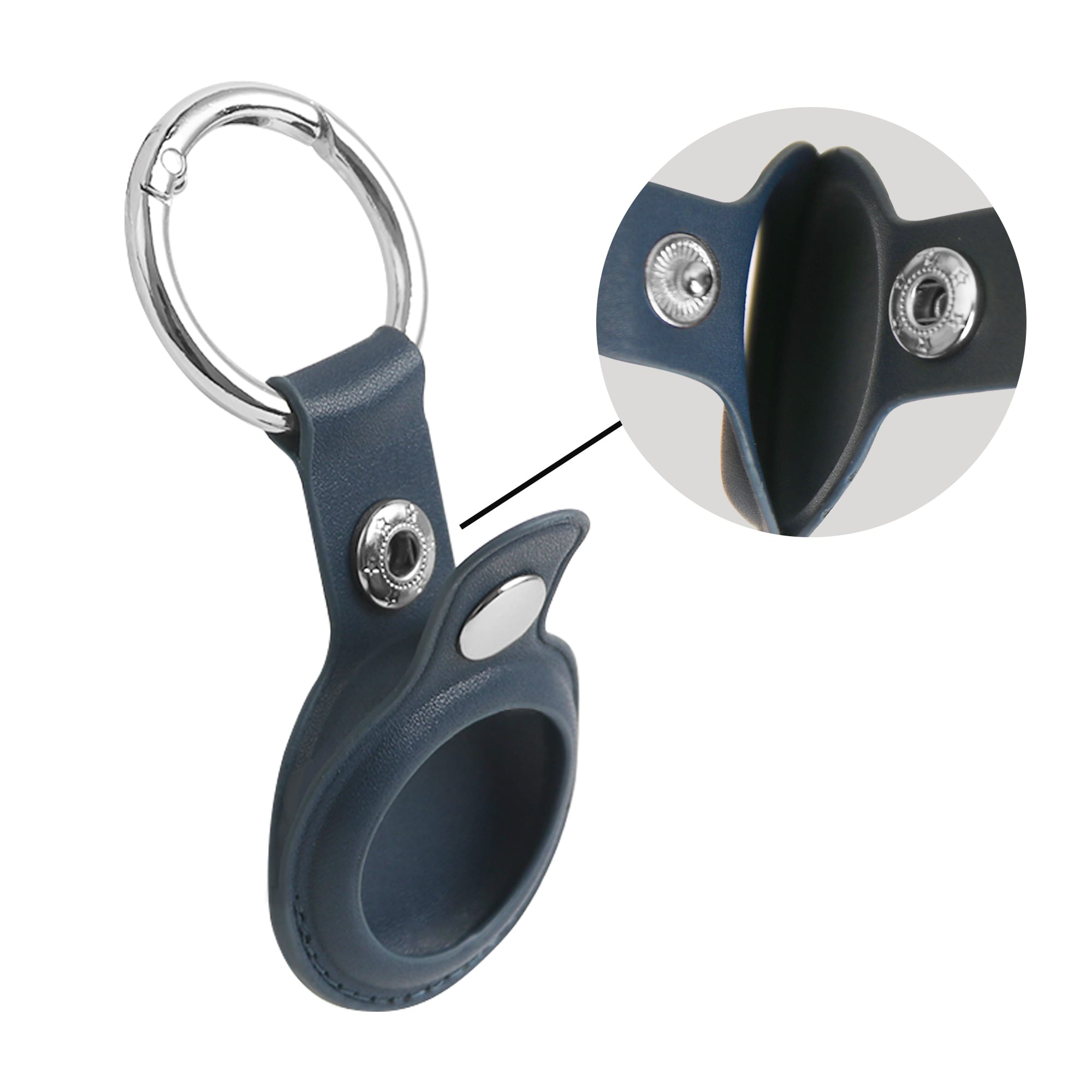 PU Leather AirTag Holder with Keyring