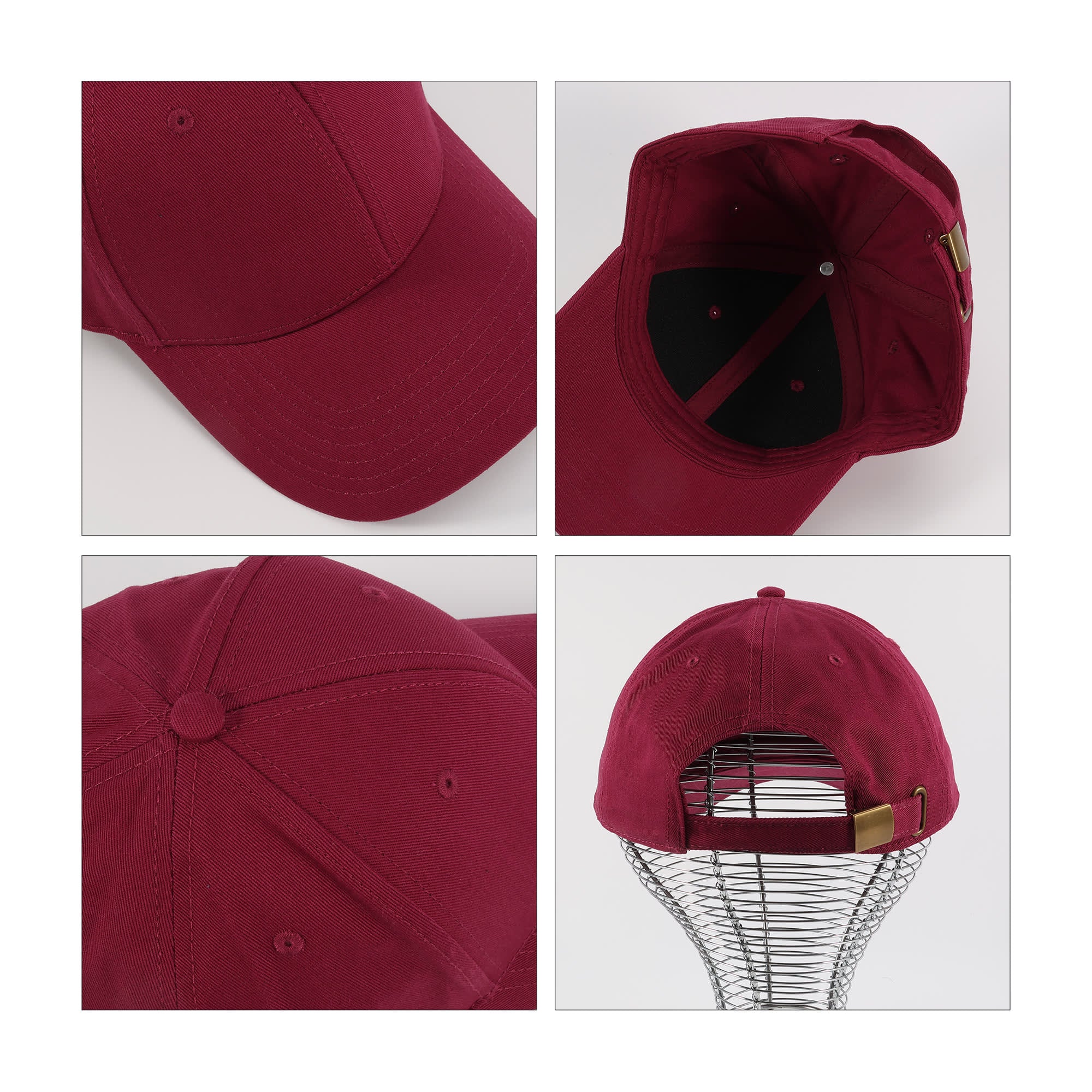 6 Panel Cotton Hard Top Pure Baseball Cap