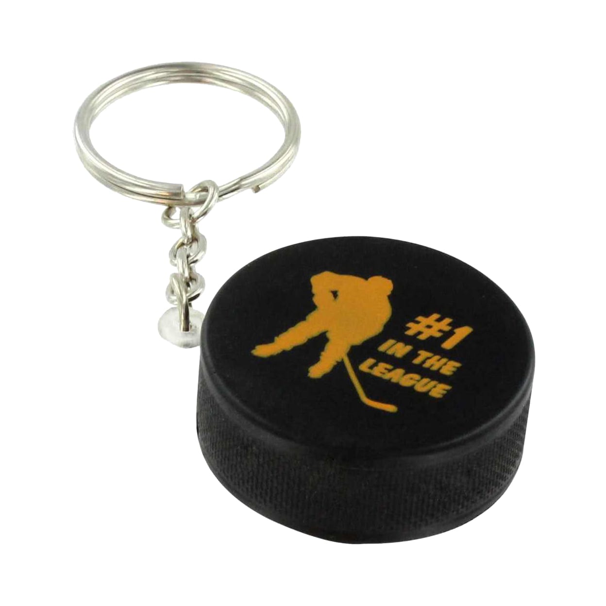 Keyring with Hockey Puck Stress Reliever