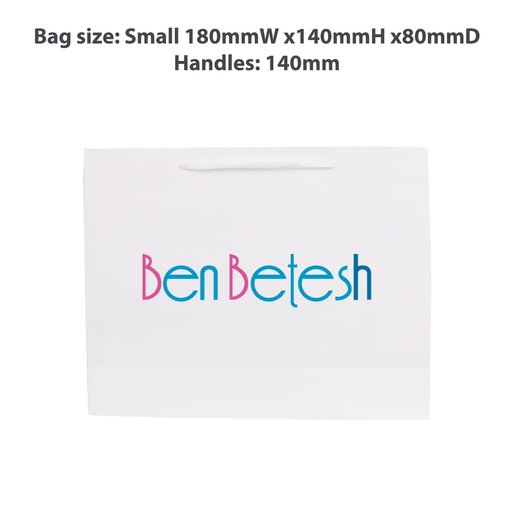 Small Crosswise Paper Bag with Rope Handle(180 x 140 x 80mm)