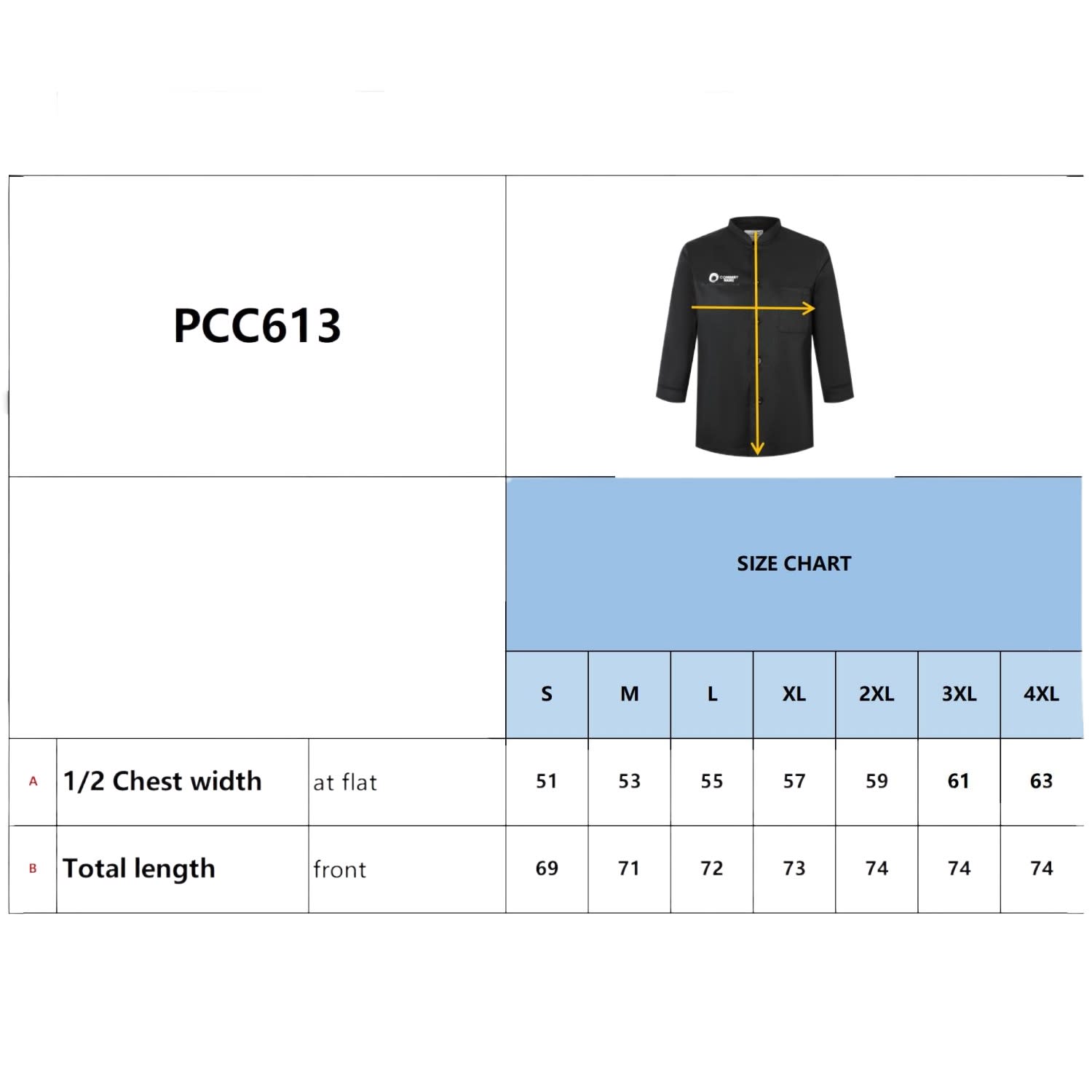 Classic 3/4 Sleeves Single Breasted Chef Jacket