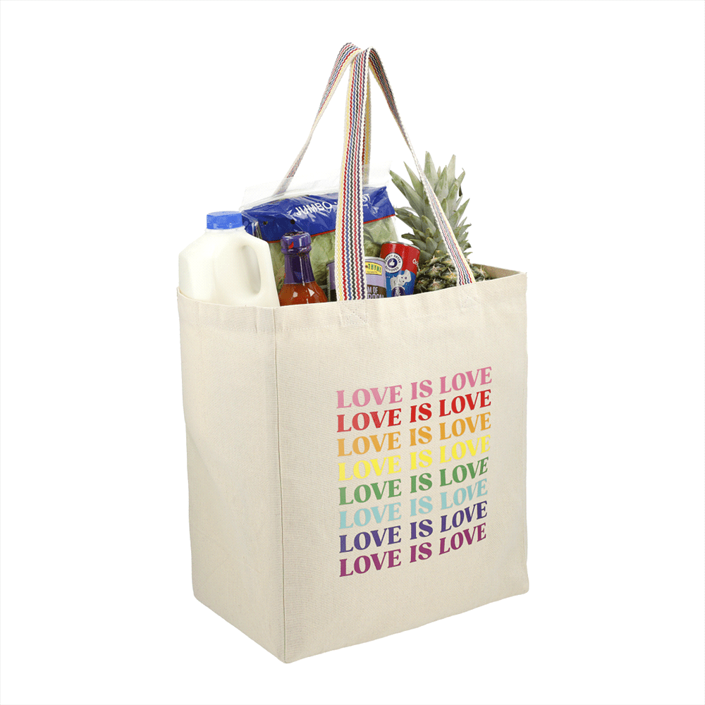 Rainbow Recycled 8oz Cotton Grocery Tote