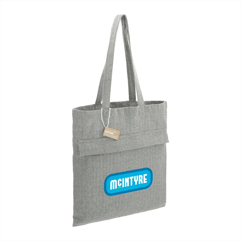 Recycled Cotton Herringbone Tote w/Zip Pocket