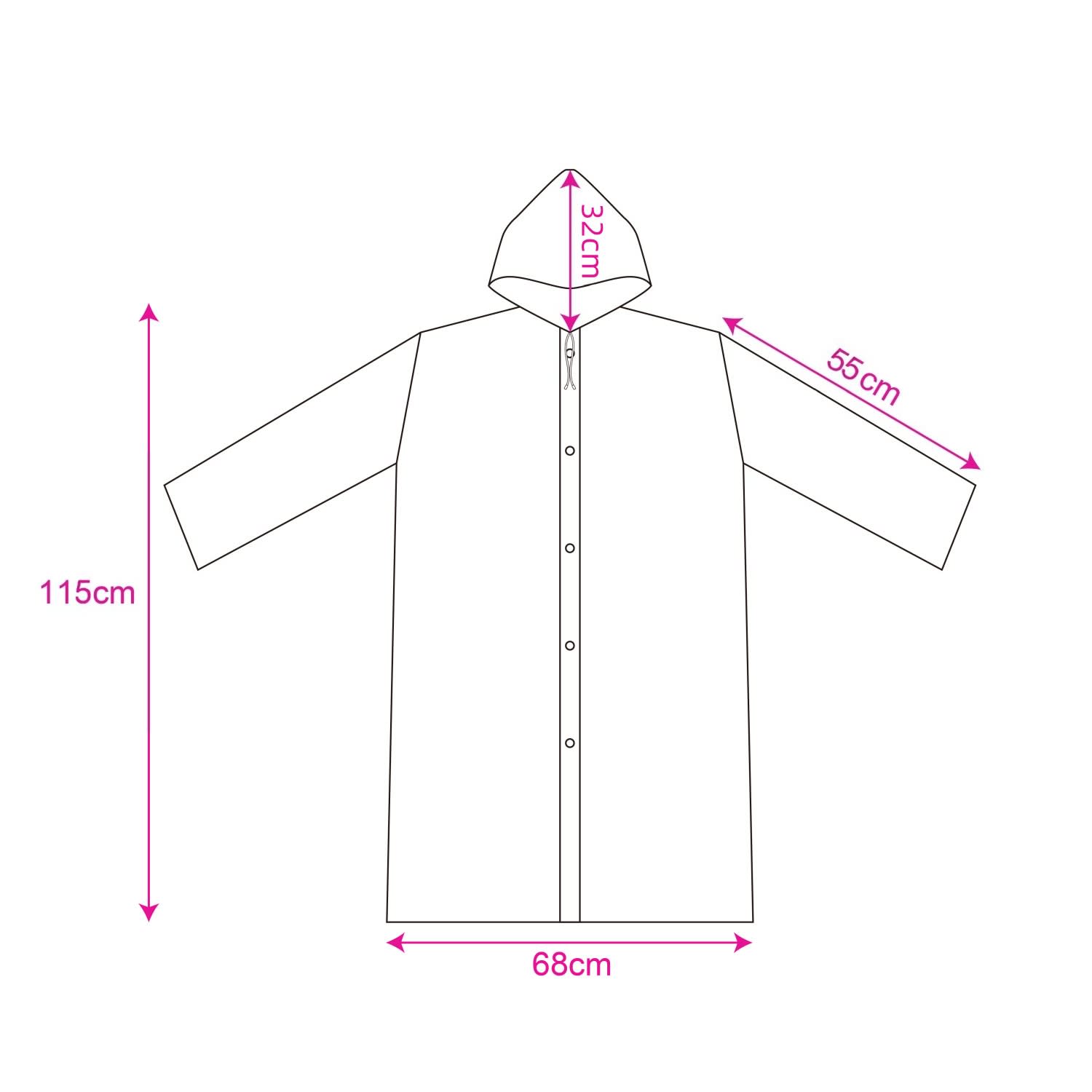Reusable Adult PEVA Screen Print Raincoat