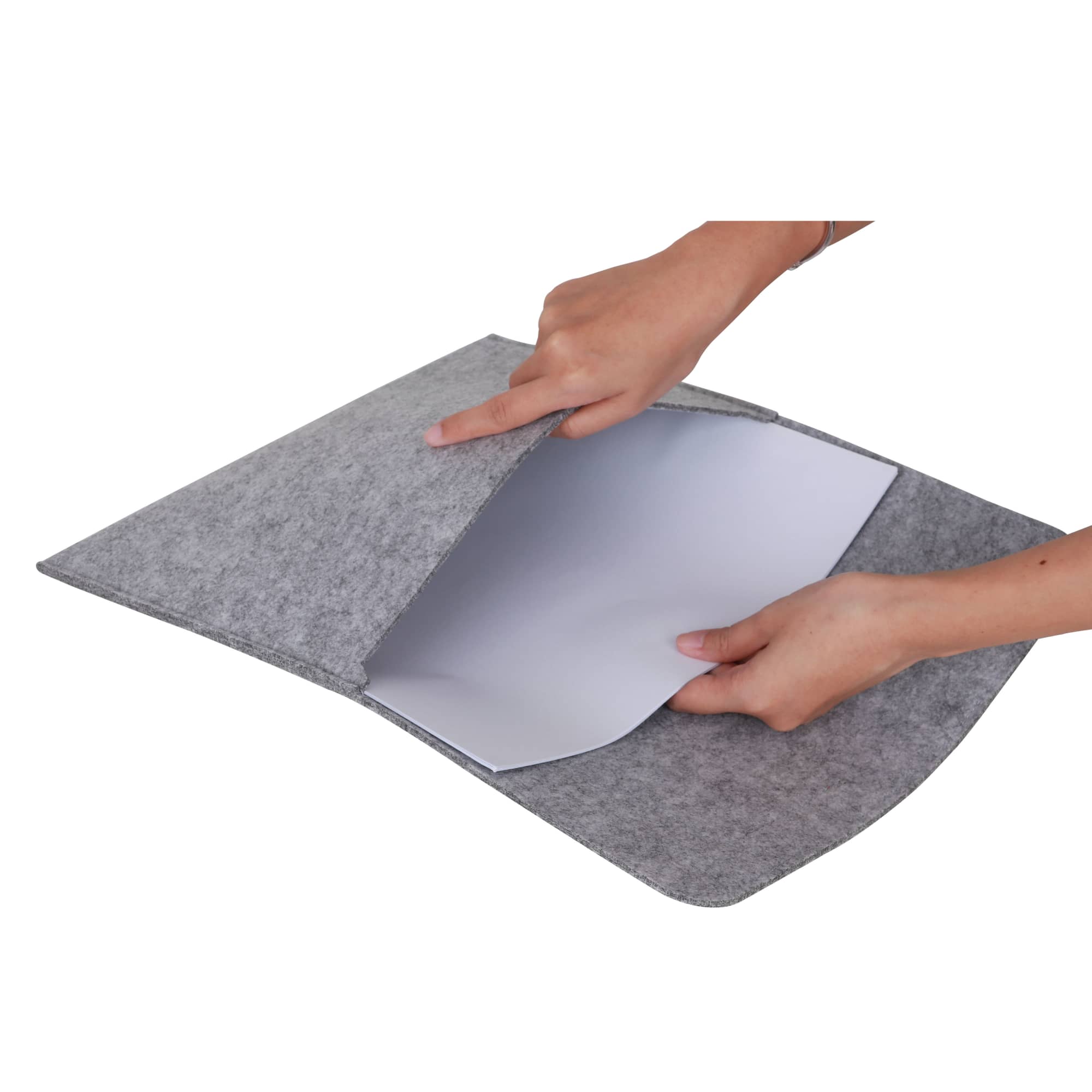 Large Grey Felt File Pouch