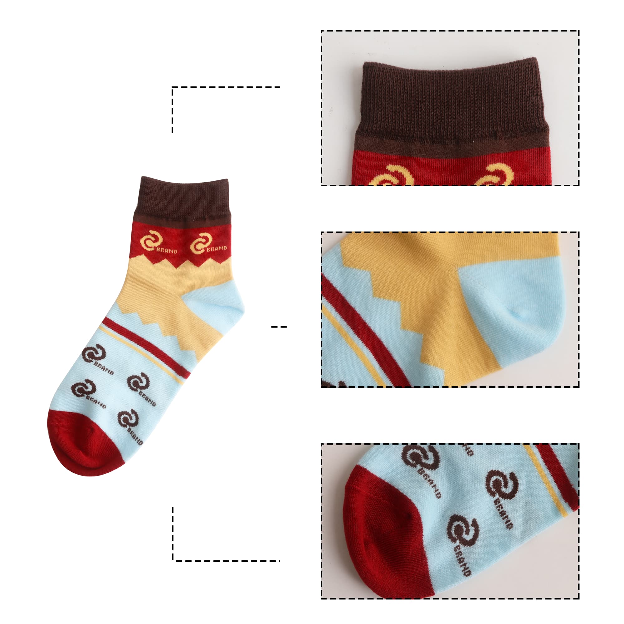 Ankle Custom Pattern Woven Socks