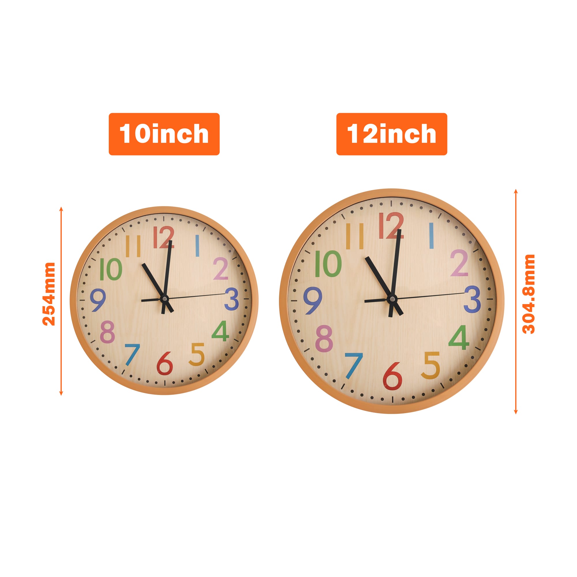Wood Grain Round Wall Clock