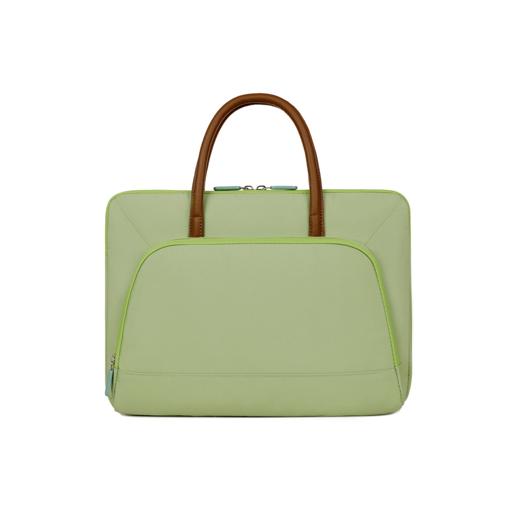 PU Handle Laptop Bag with Zippered Outer Pocket