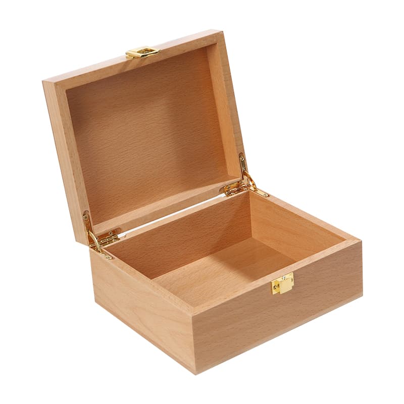 Wooden Box With Hinged Lid