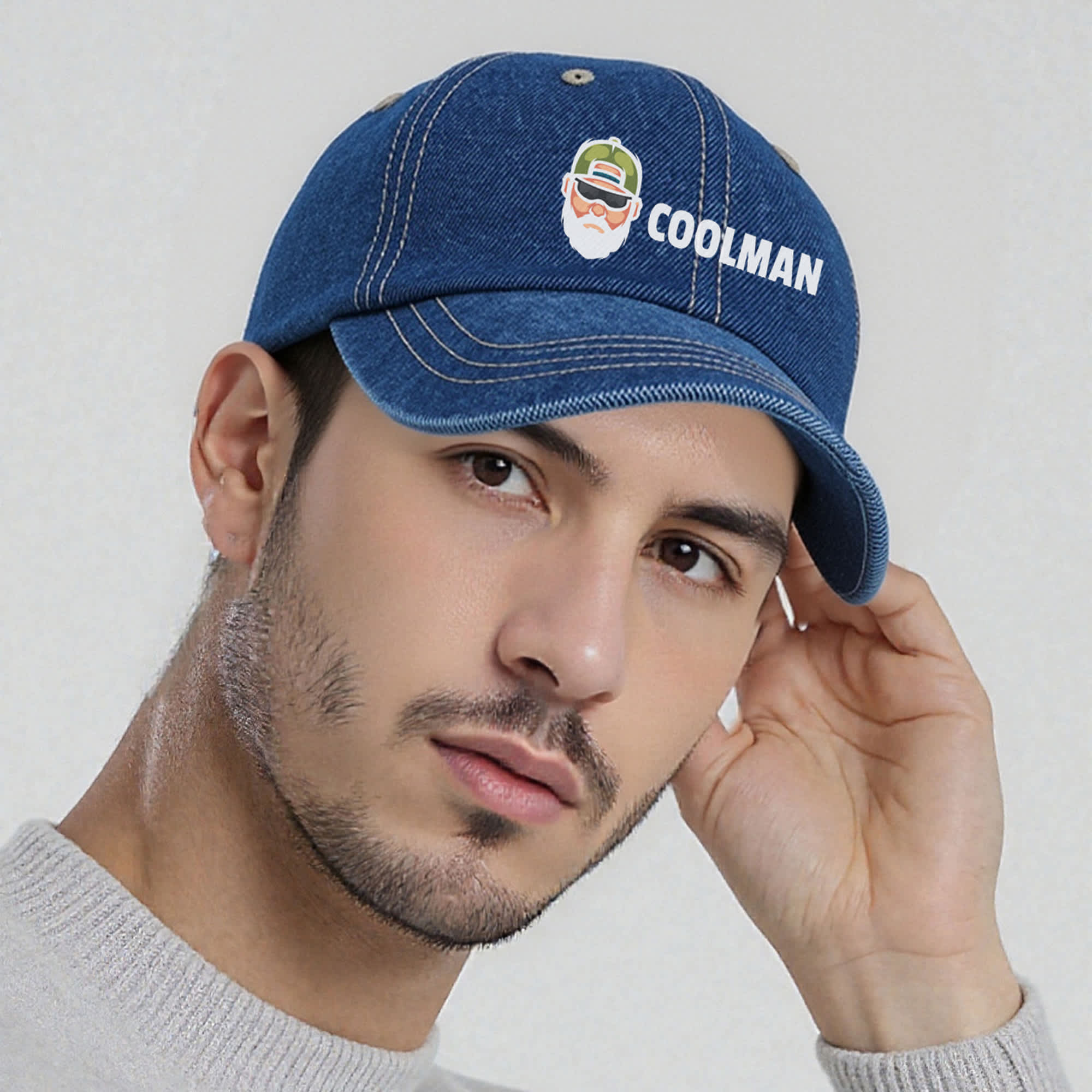 6 Panel Denim Baseball Cap