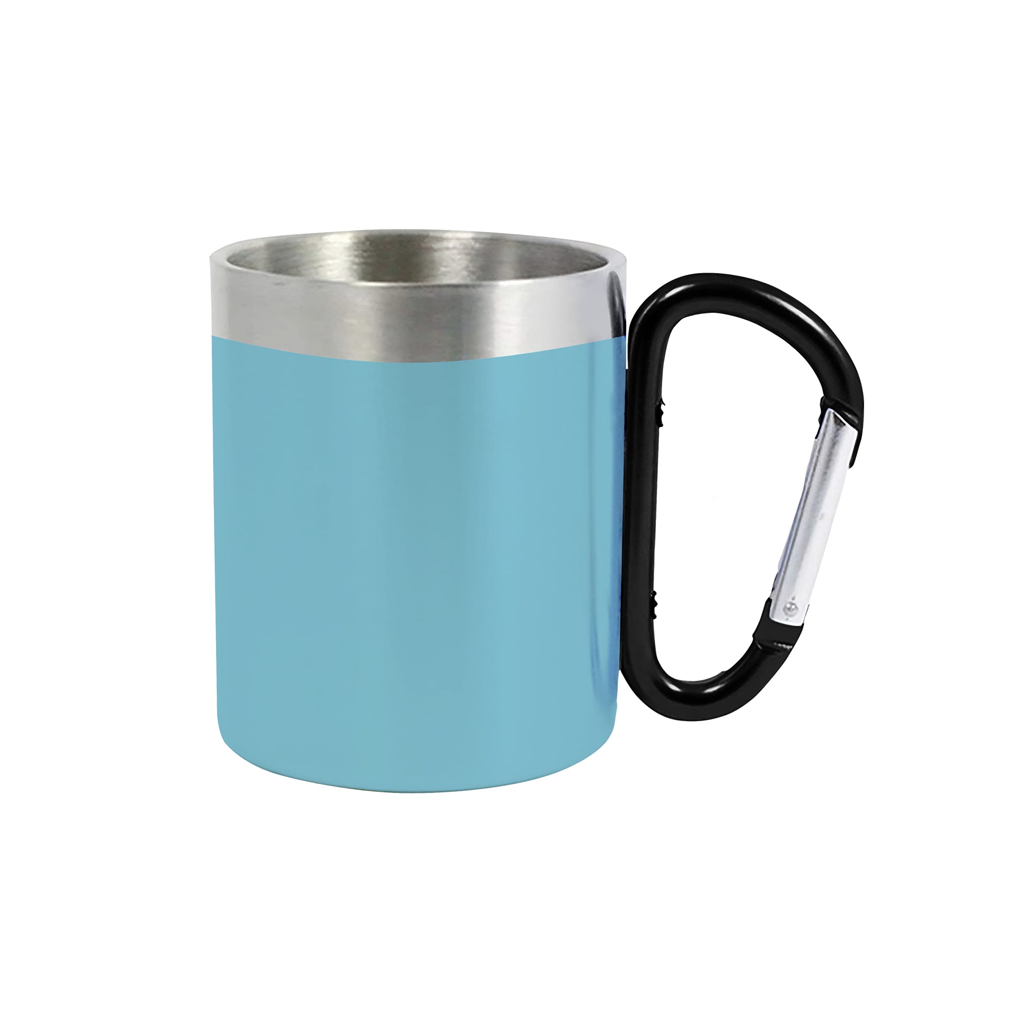 200ML Recycled Stainless Steel Double Walled Mug with Carabiner Handle
