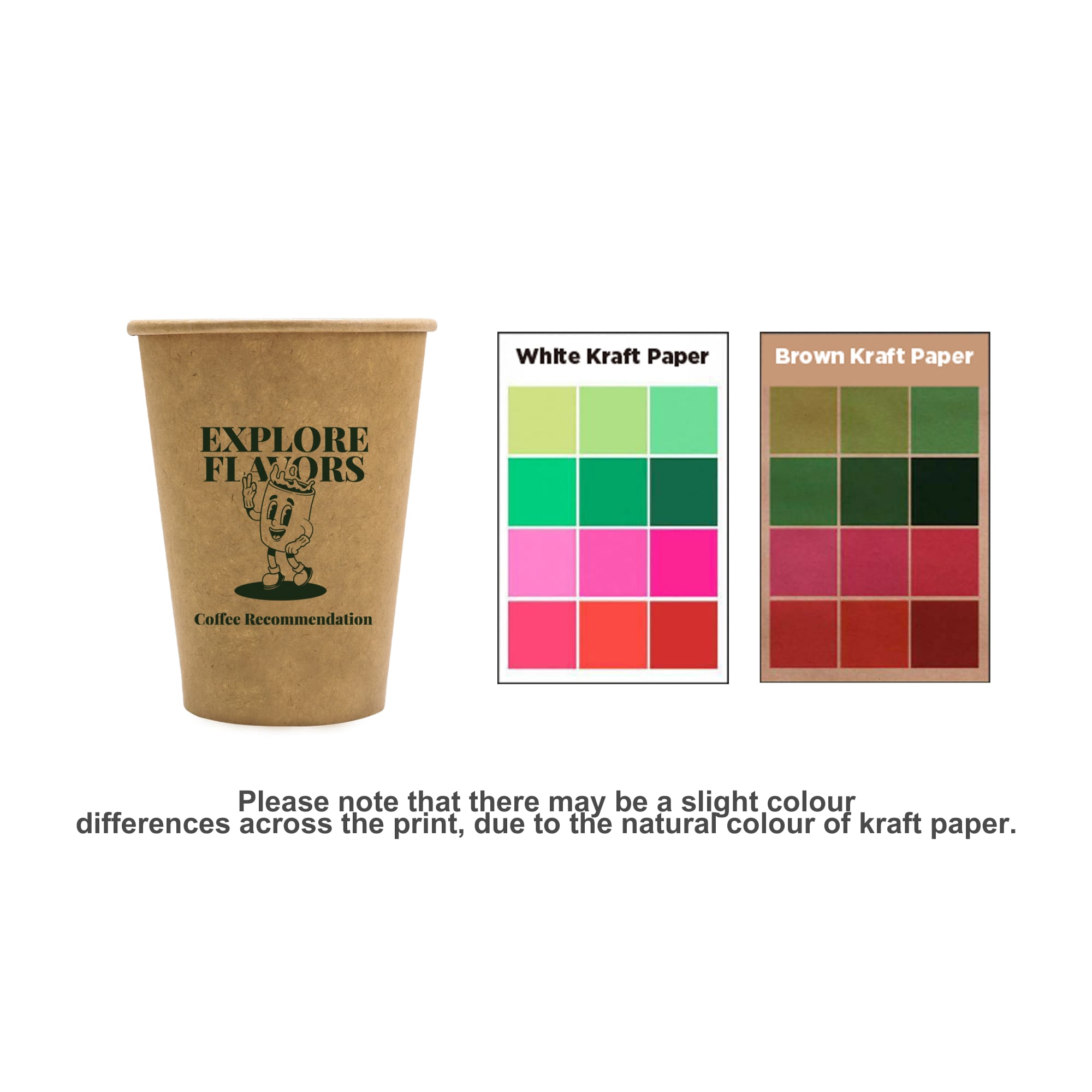 PLA Single Wall Compostable Kraft Paper Cups