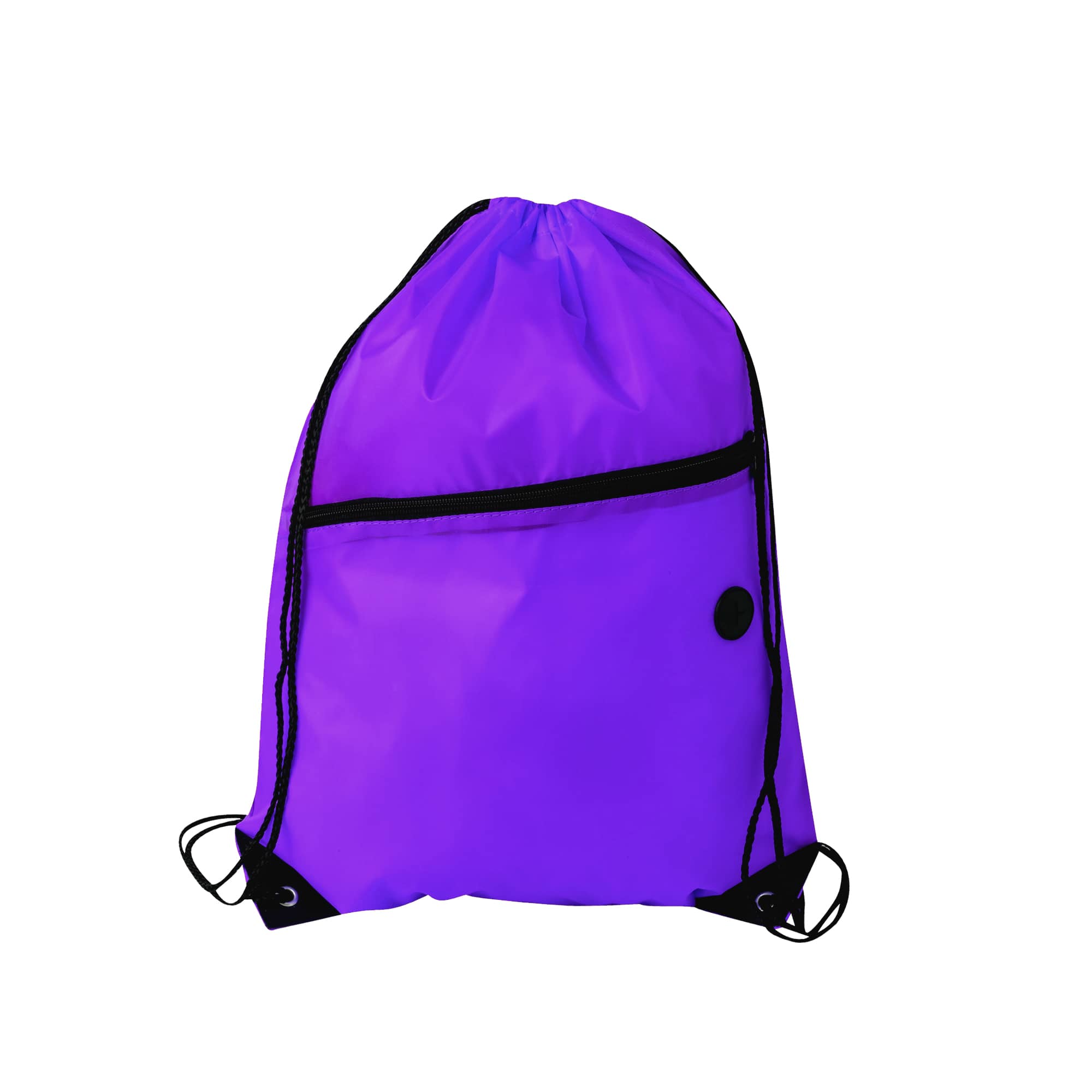 Polyester Drawstring Bag with Zippered Pocket