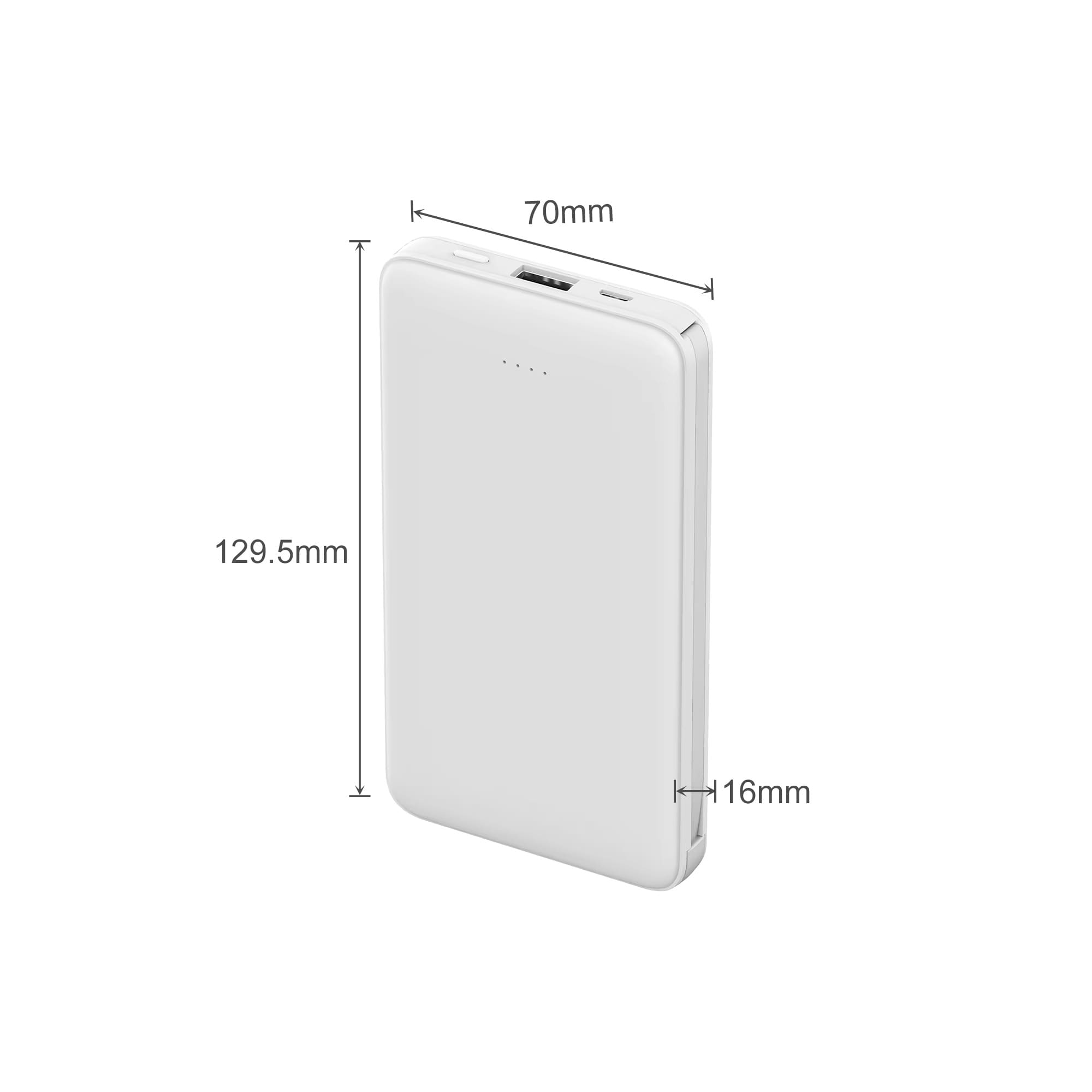 10000mAh Slim  Power Bank with Charging Cable