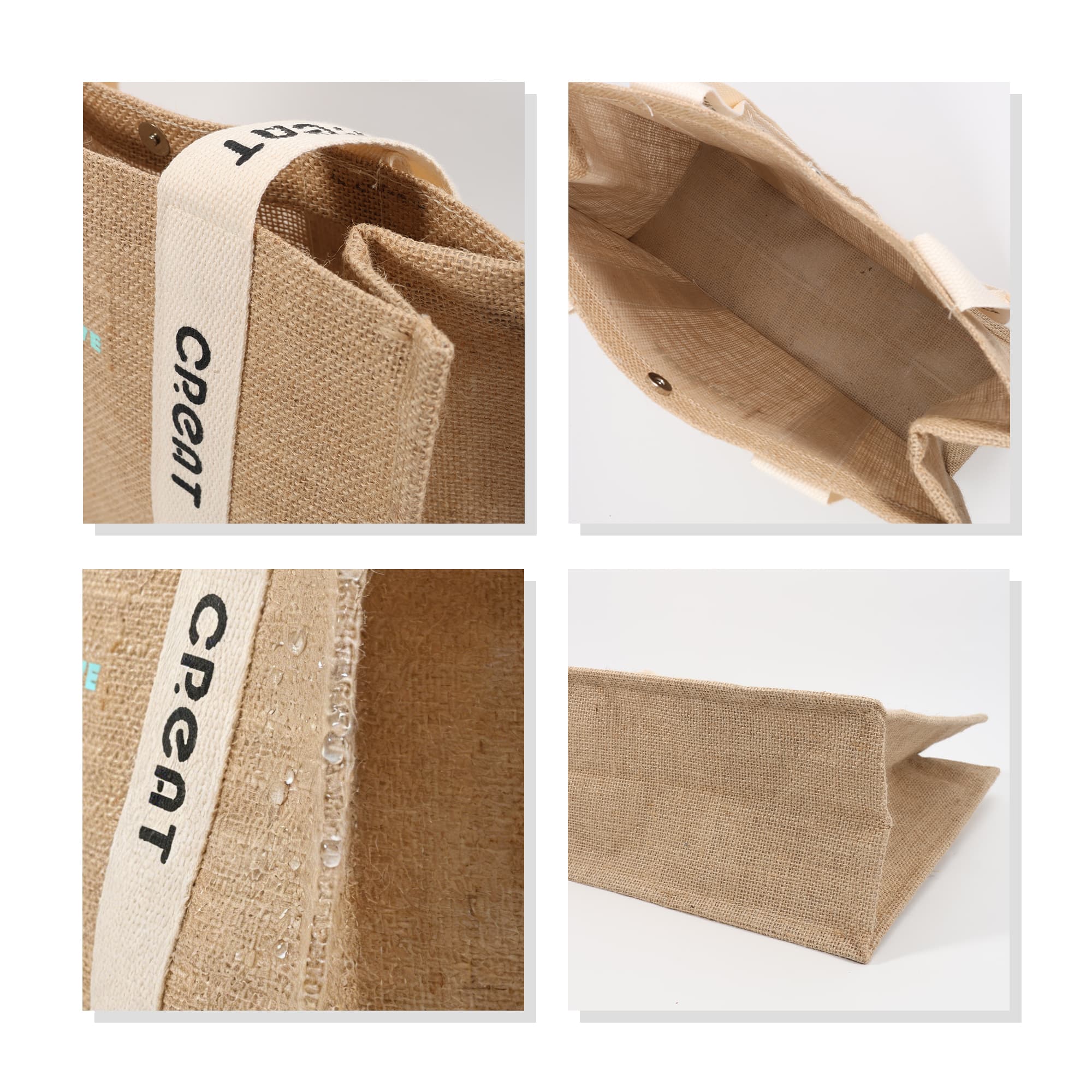 Custom Handle Jute Tote Bag