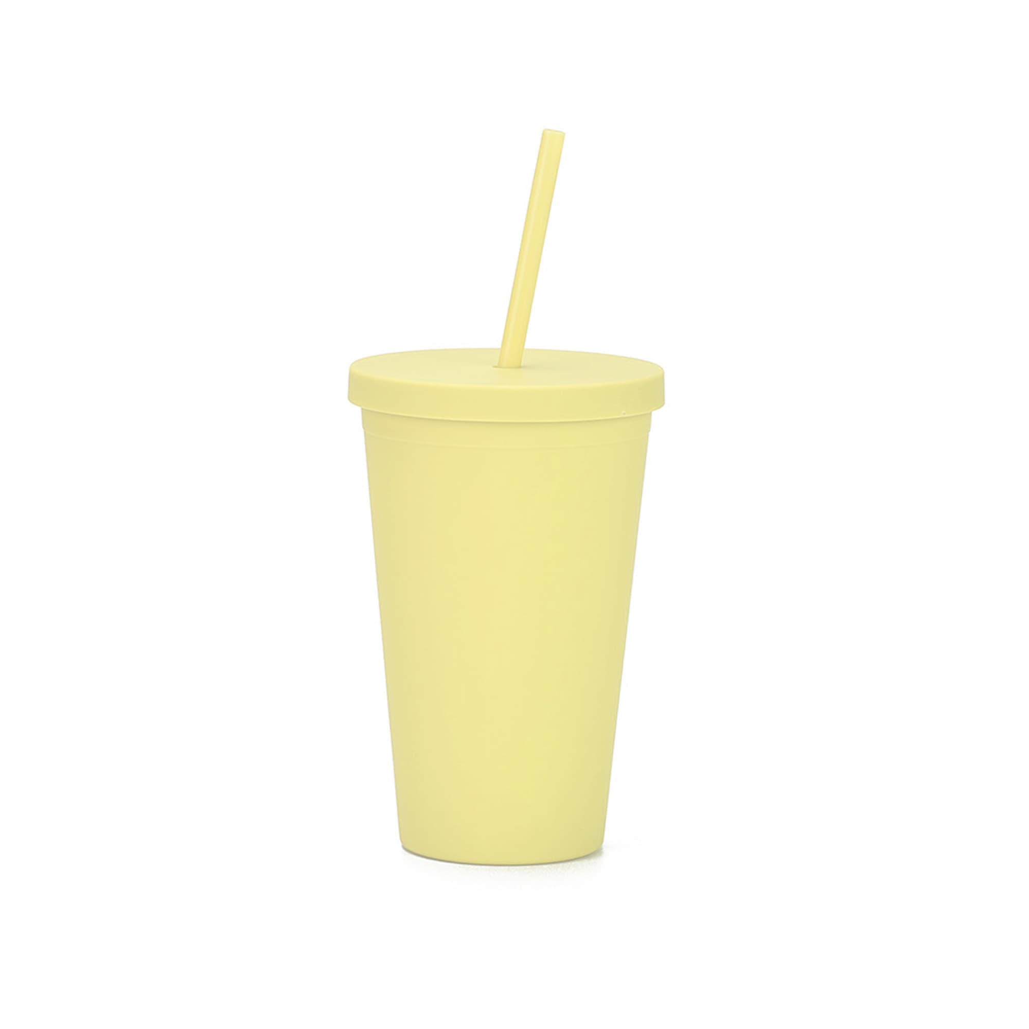 16oz Matte Plastic Cups with Lids & Straws