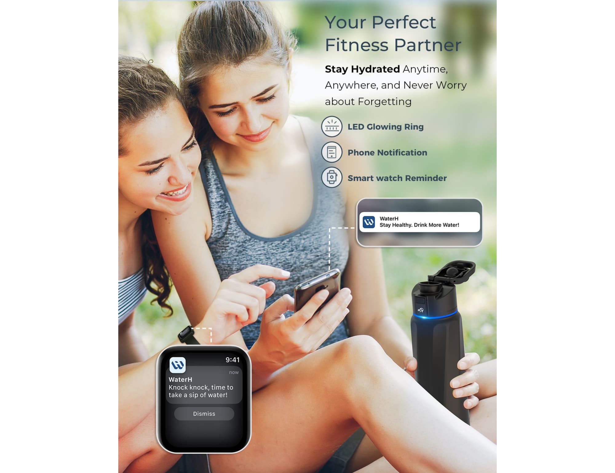 WaterH Boost Smart Bottle 24oz (710ml)