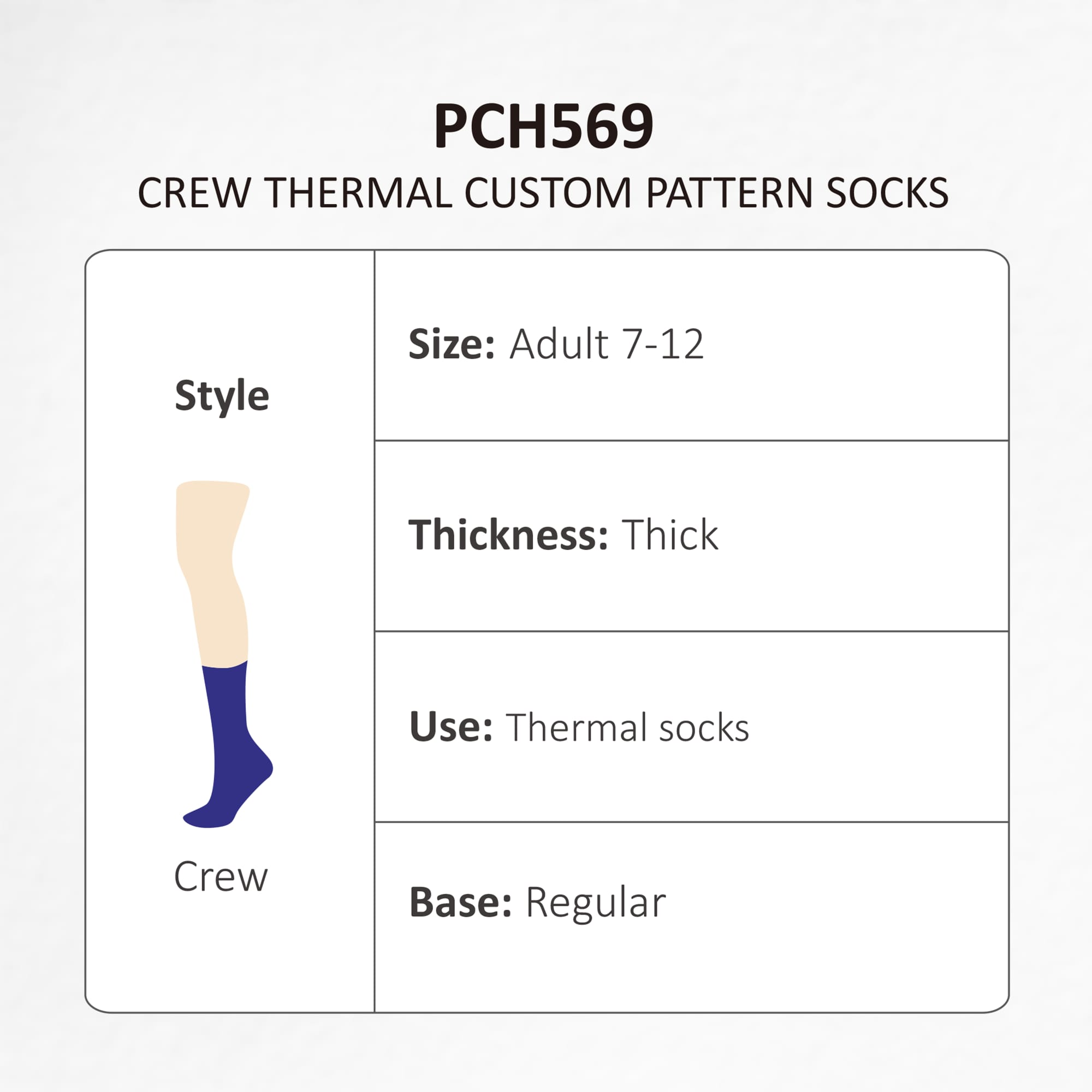 Crew Thermal Custom Pattern Socks