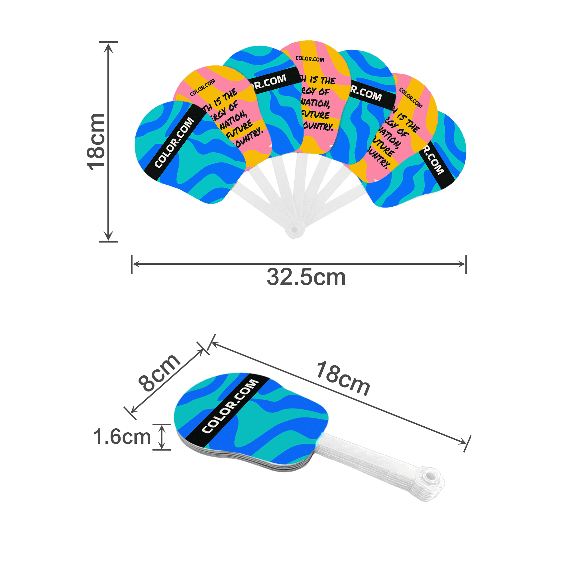 Seven-pieces Plastic Hand Fan