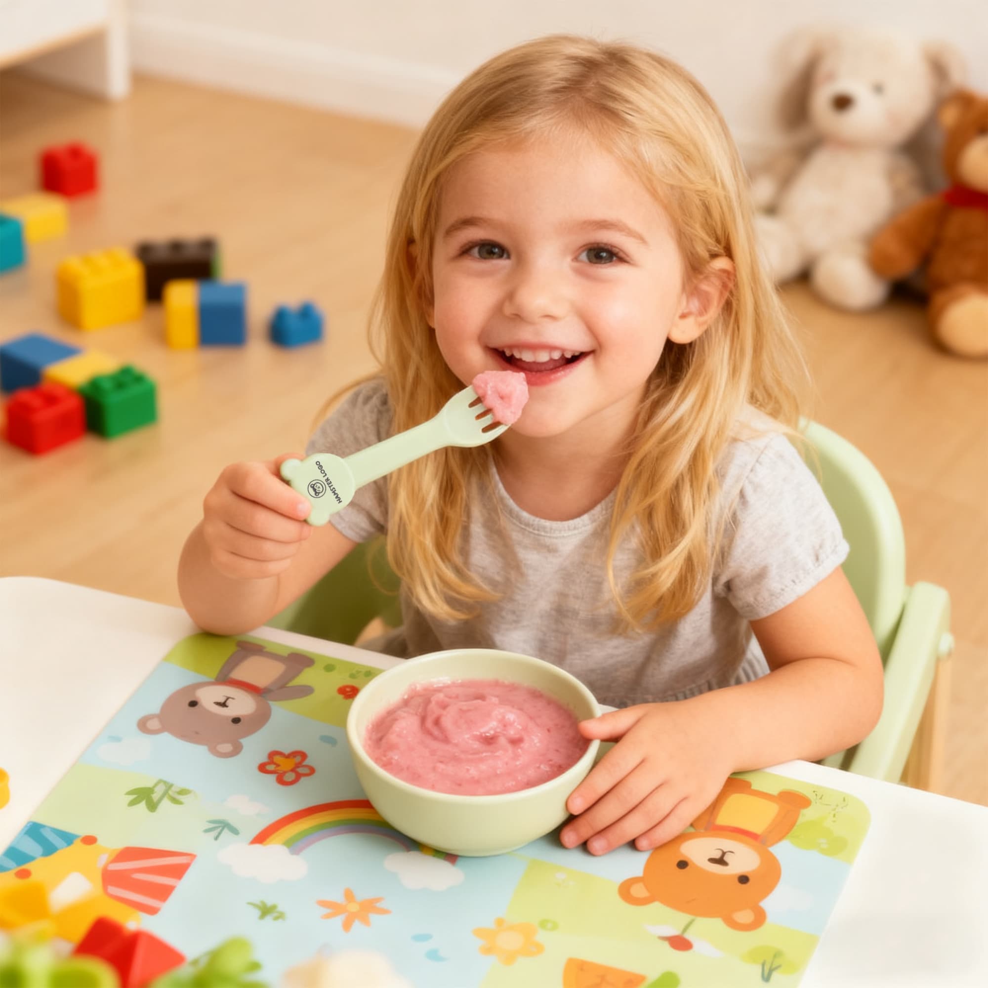 Bear Shape Silicone Kids Cutlery