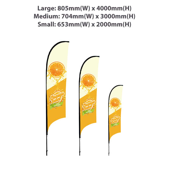 Large(80.5*400cm) Concave Feather Banners 15ft