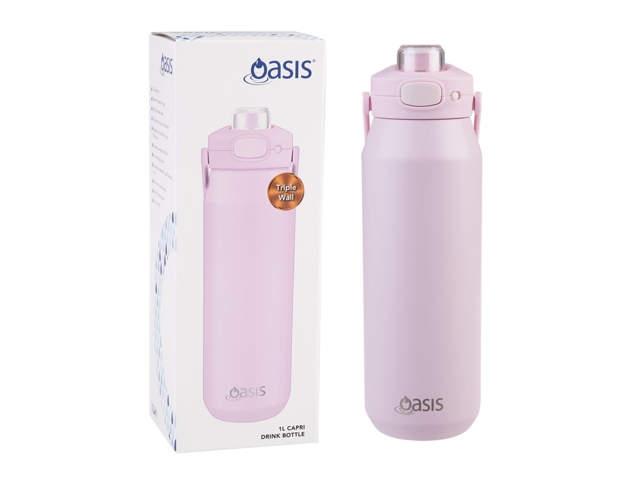 Oasis Capri 1L Vacuum Quick Release Lid Bottle
