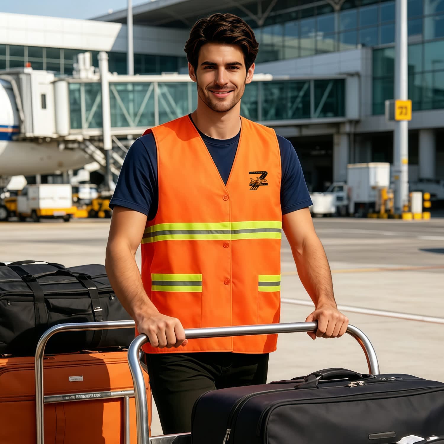Hi-Vis Reflective Button-Down Safety Vest With Pockets