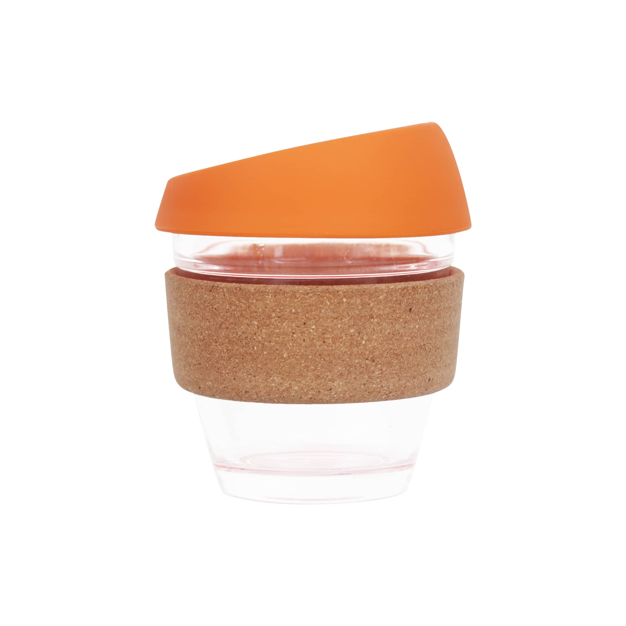 8 OZ Reusable Glass Coffee Cup with Cork Band