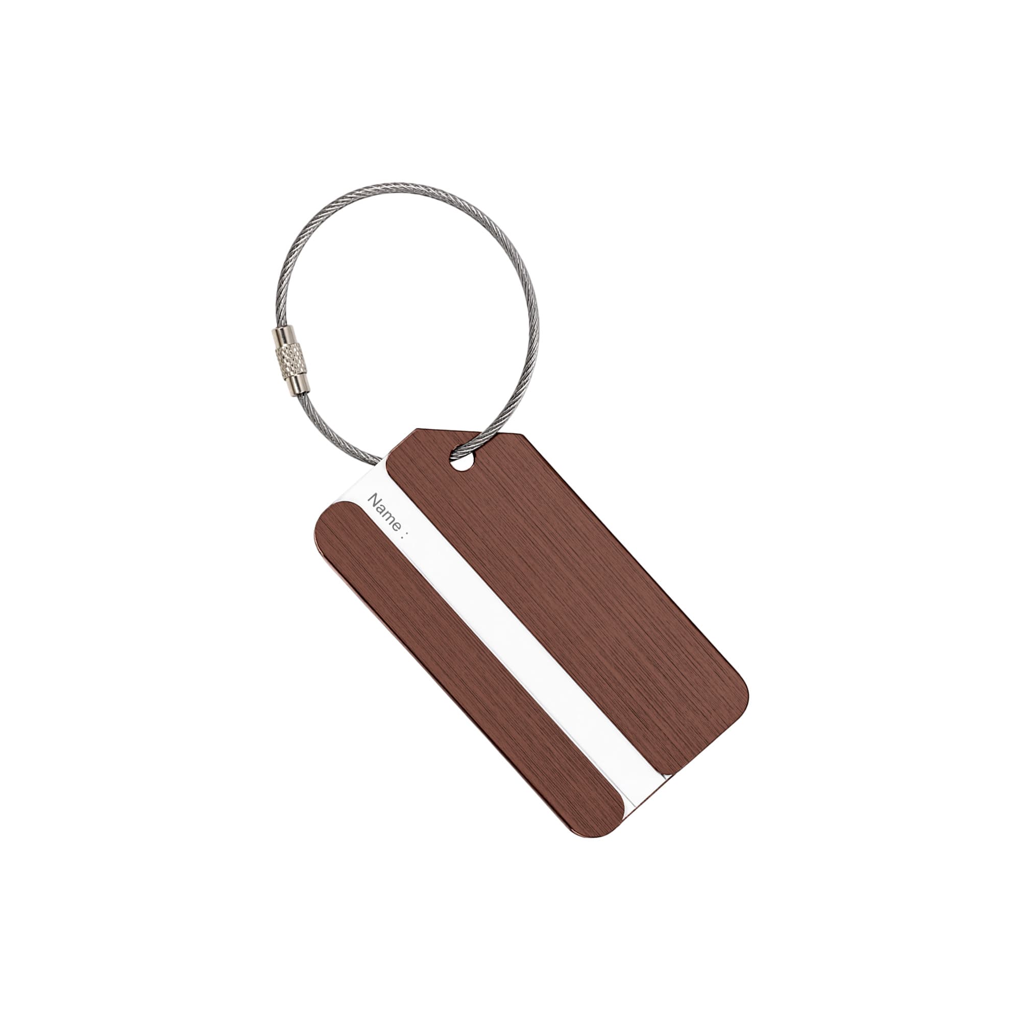 Square Brushed Aluminium Luggage Tag