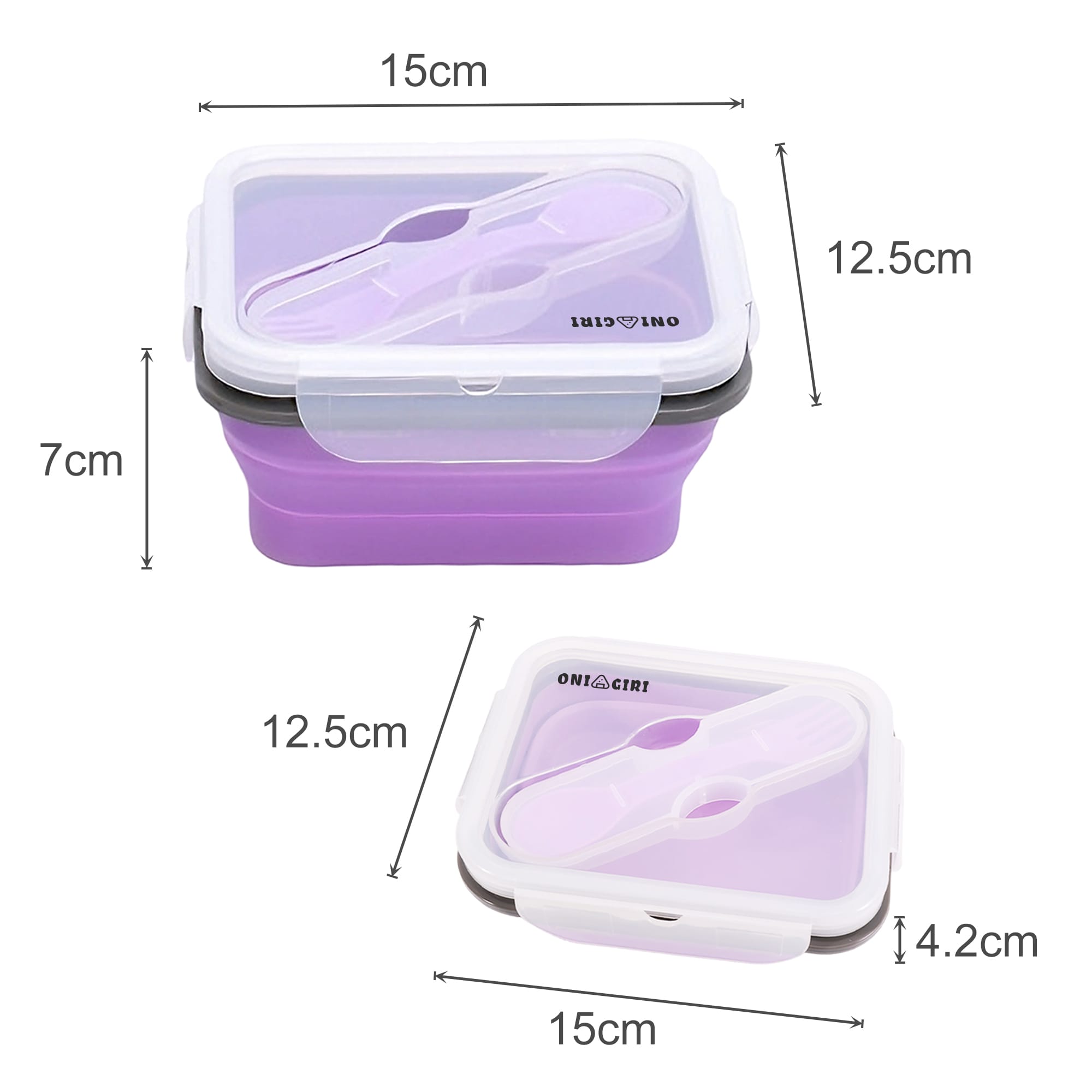 Silicone Food Storage Container with Fork Spoon