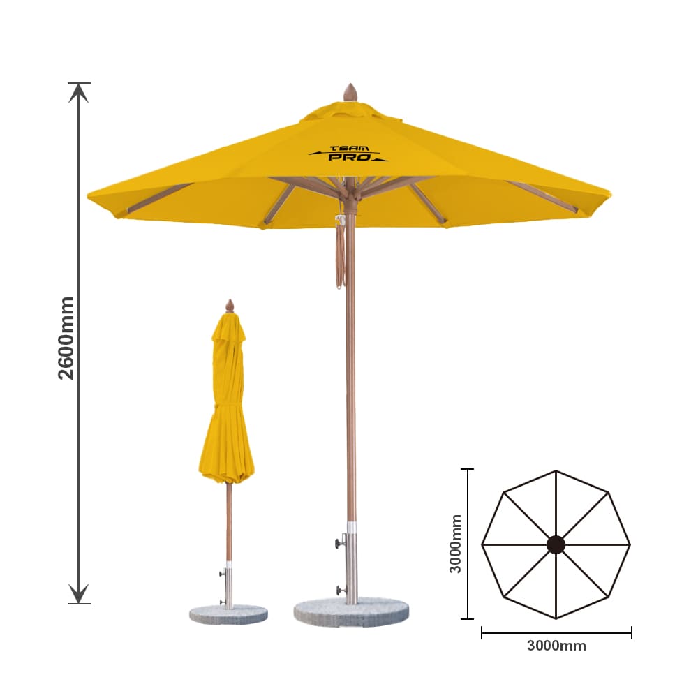 3x3m Wind-resistant Octagon Stock Colour Outdoor Umbrella