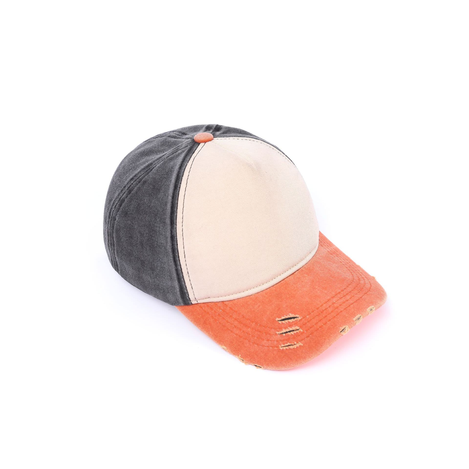 5 Panel Distressed Cotton Baseball Cap