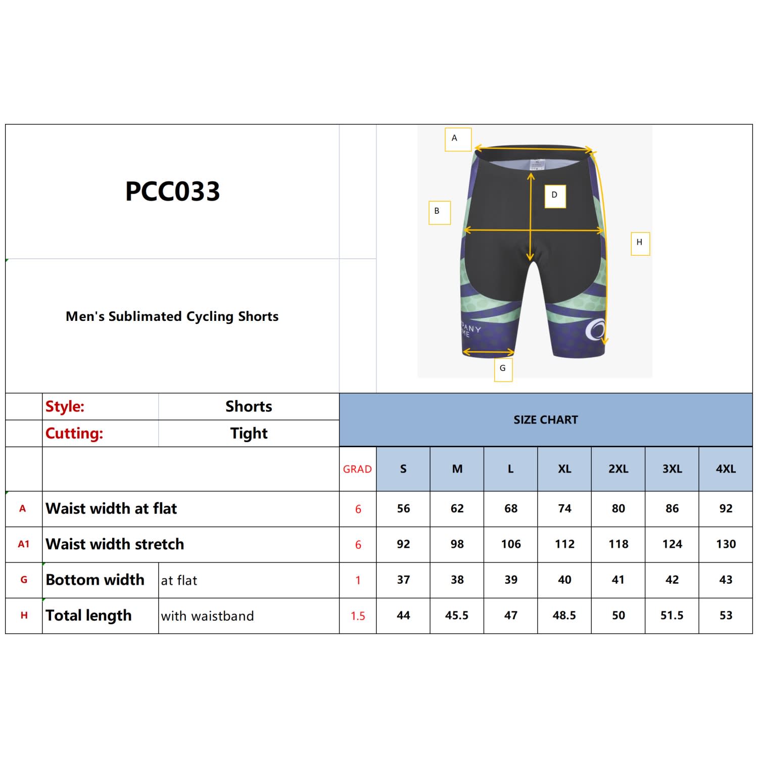 Men's Sublimated Cycling Shorts