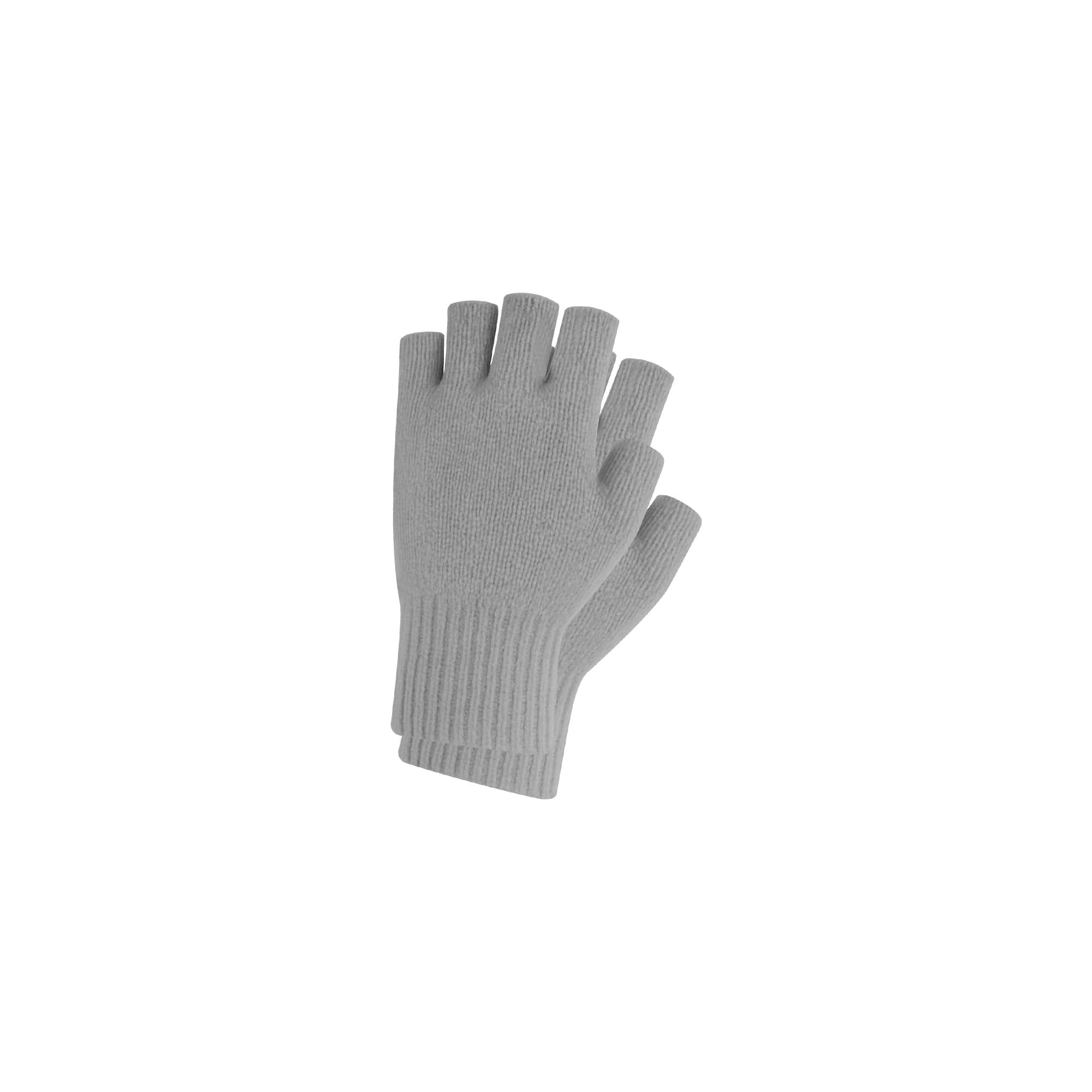 Kids Plain Knitted Fingerless Gloves with Woven Label