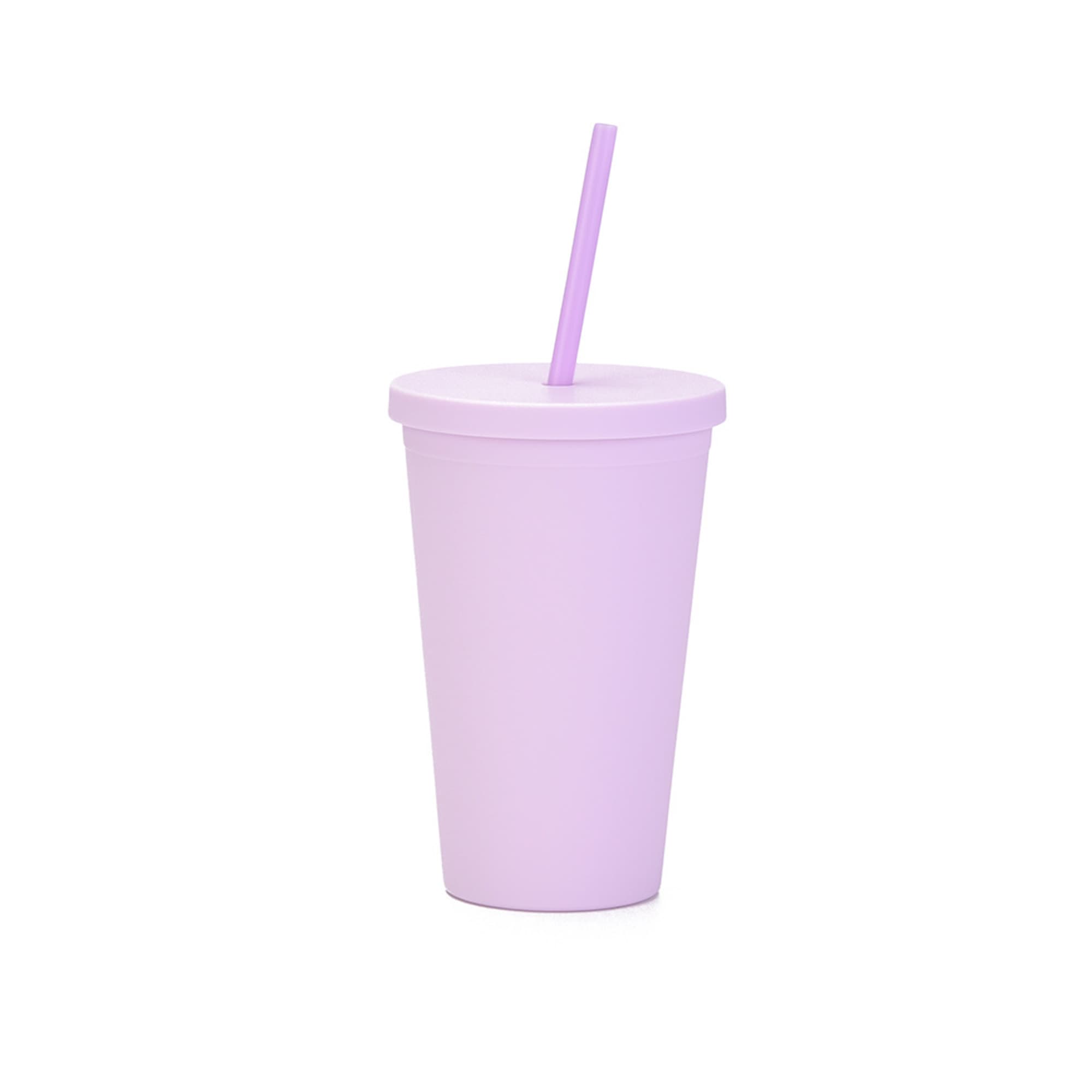 16oz Matte Plastic Cups with Lids & Straws