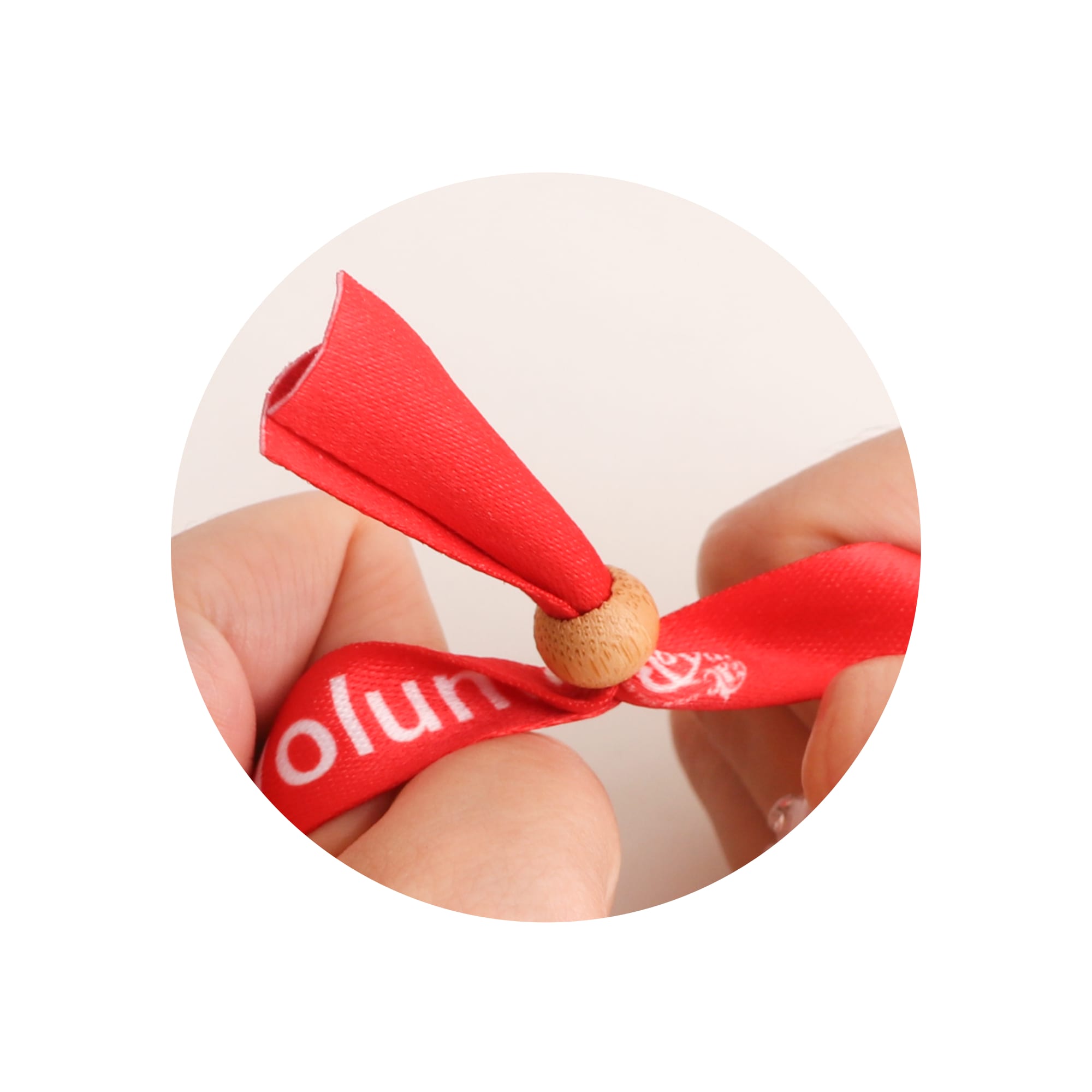 RPET Fabric WristBand with Bamboo toggle