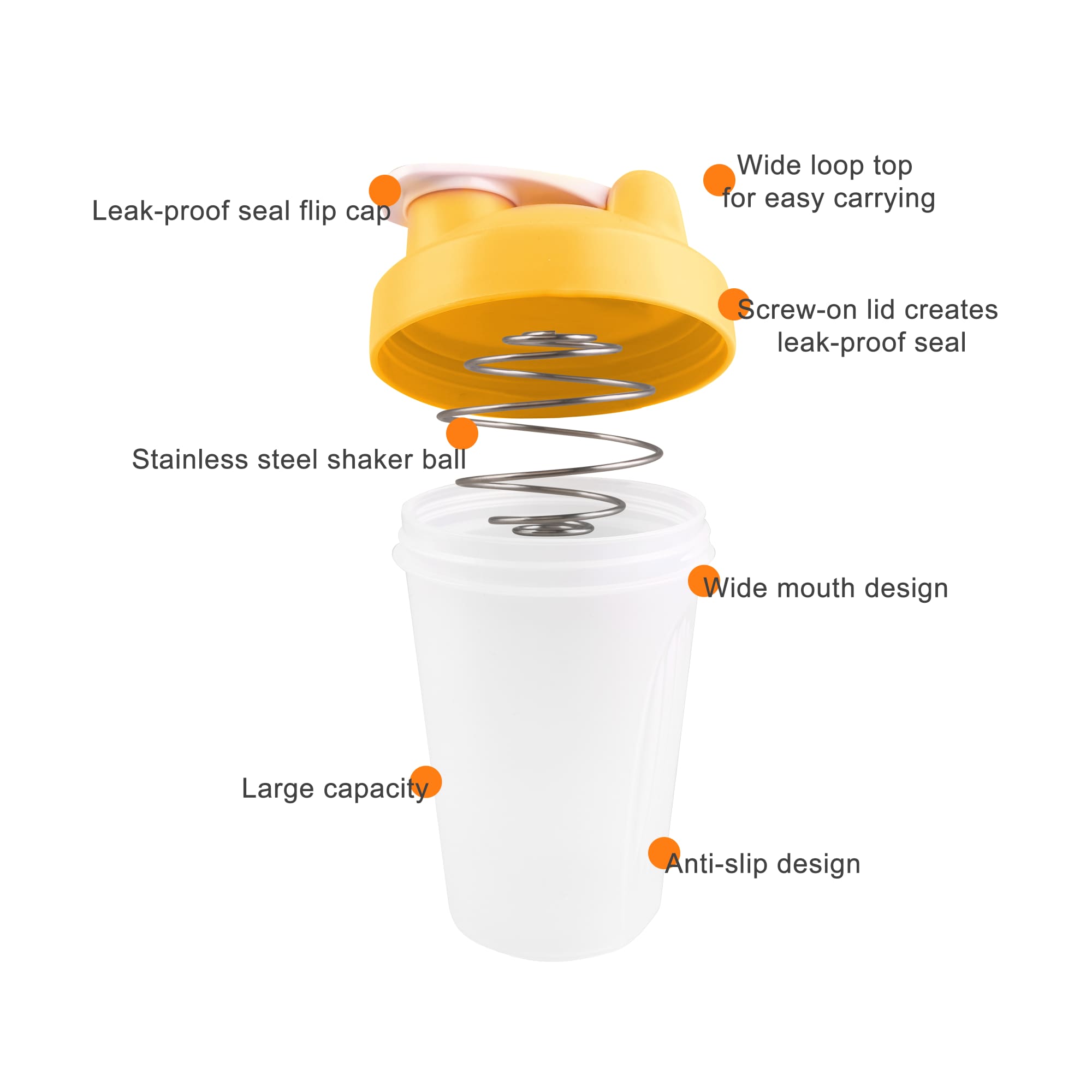 BPA Free Fitness Shaker Bottle 400ml