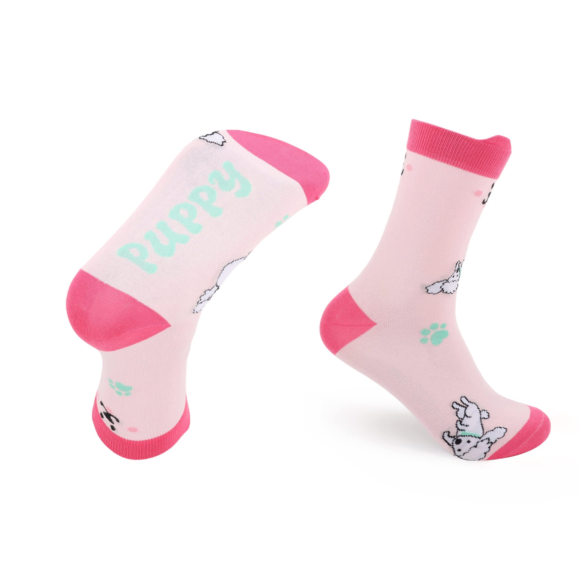 Ear Shaped Crew Custom Pattern Woven Socks