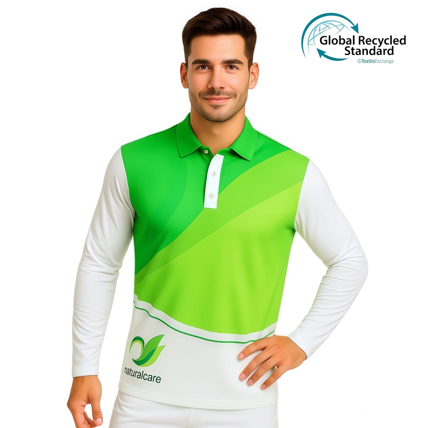 Unisex Adults RPET Micro Mesh Sublimated Basic Long Sleeves POLO